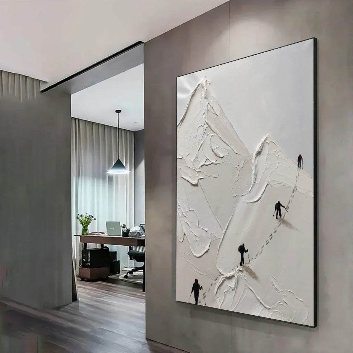 Minimalist Mountain Textured Canvas Art #MM025