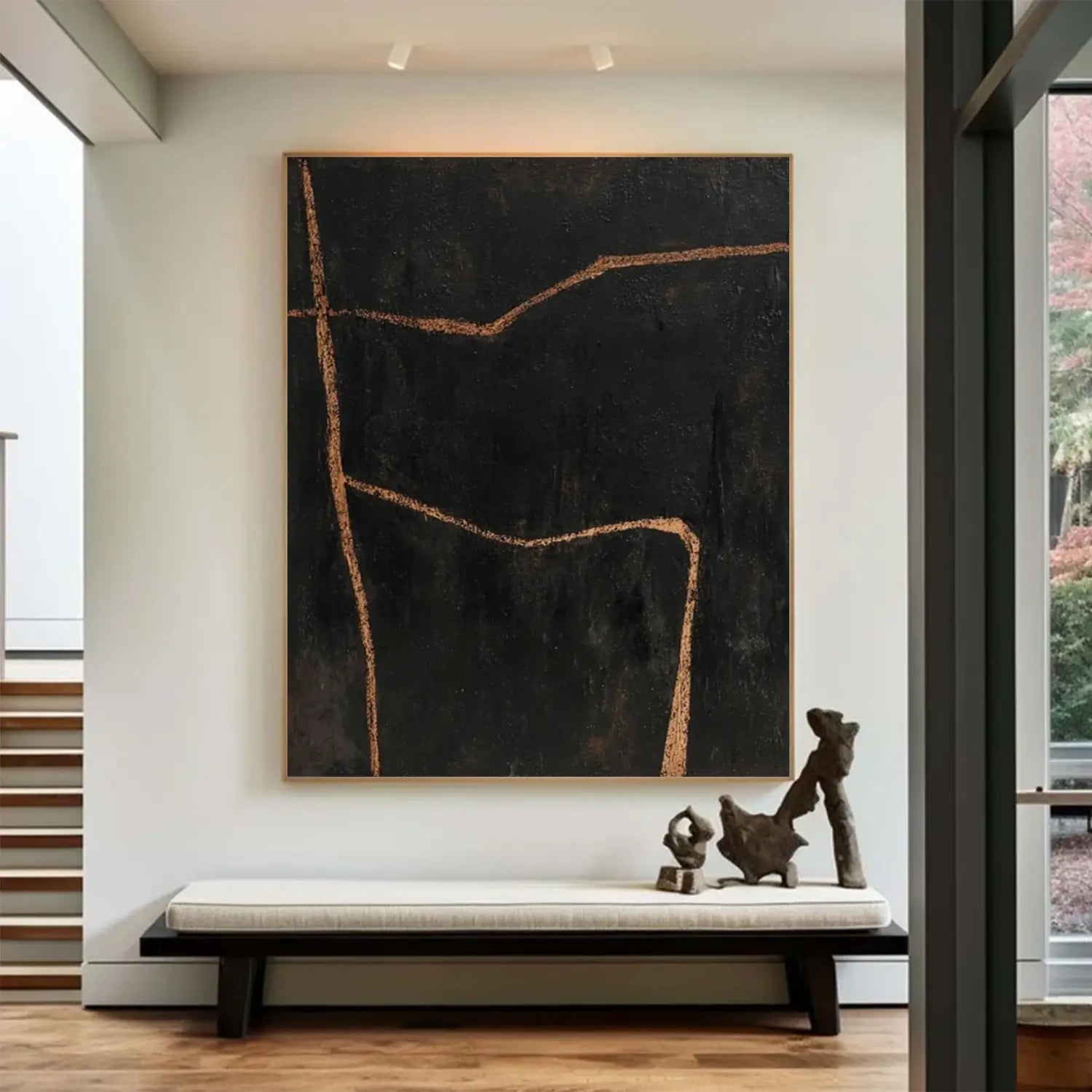 Black Minimalist Canvas Art #MM013