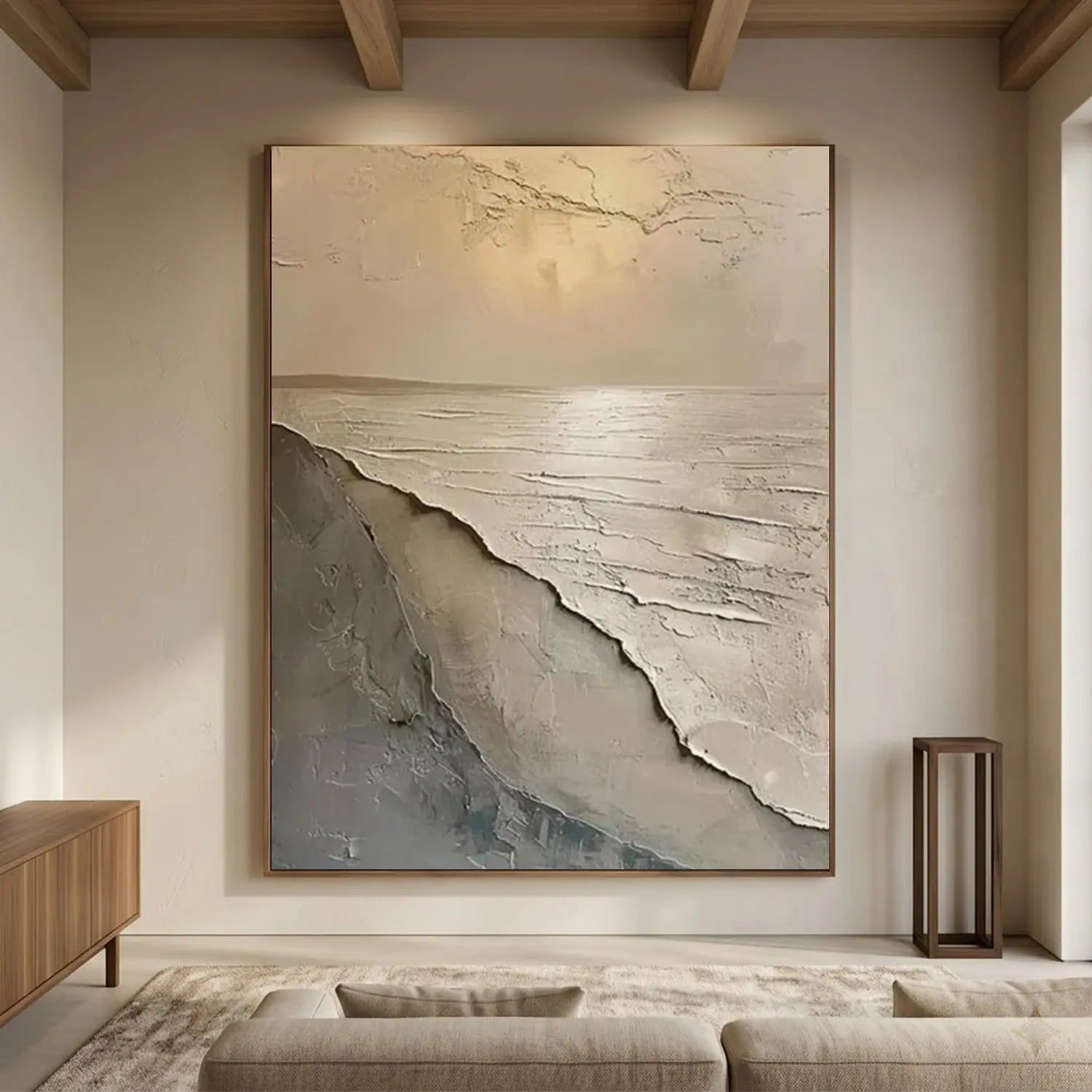Ocean And Sky Abstract Textured Wall Art