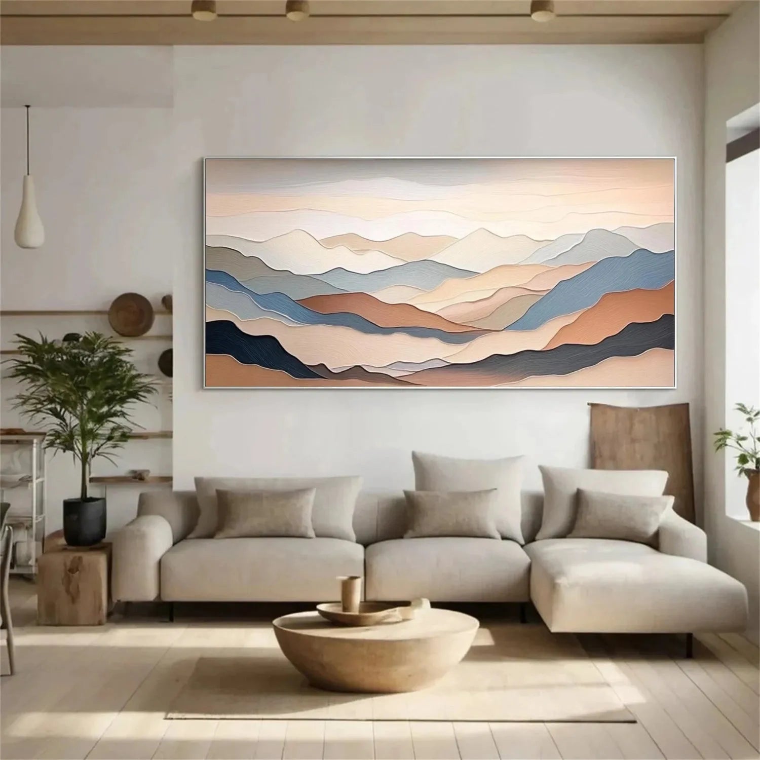 Abstract Mountain Textured Canvas Art #MO023