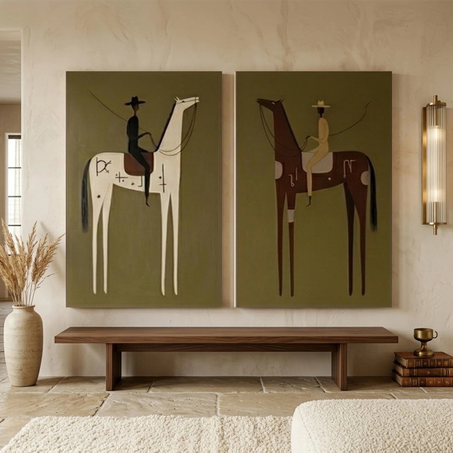 Vintage Americana Art | Guardians' Pause