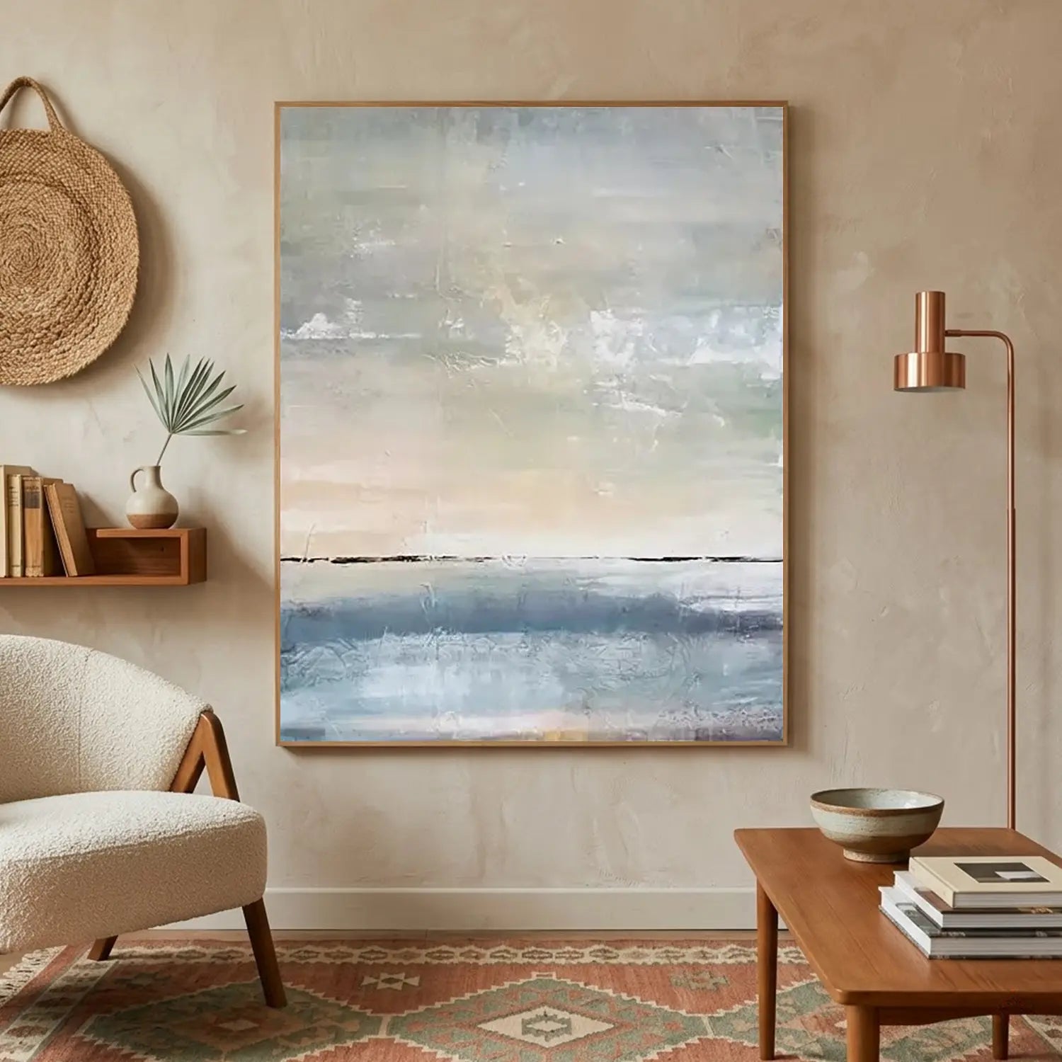 Ocean And Sky Textured Painting Canvas