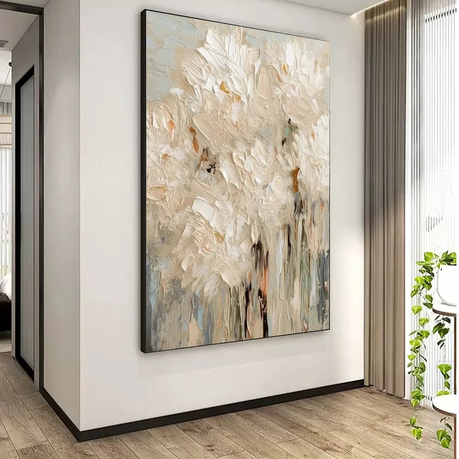 Flower And Tree Abstract Texture Canvas Art #FT 221