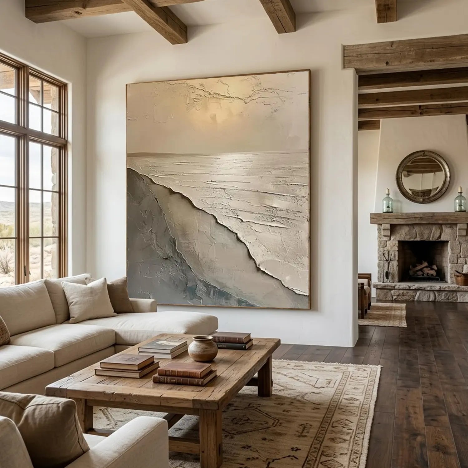 Ocean And Sky Abstract Textured Wall Art