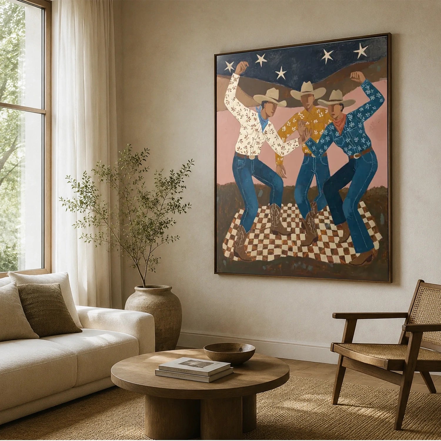 Vintage Americana Art | Cowboy Trio