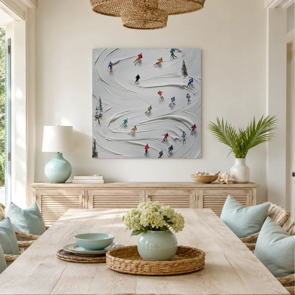 Skiing Sports Textured Wall Art #SC020