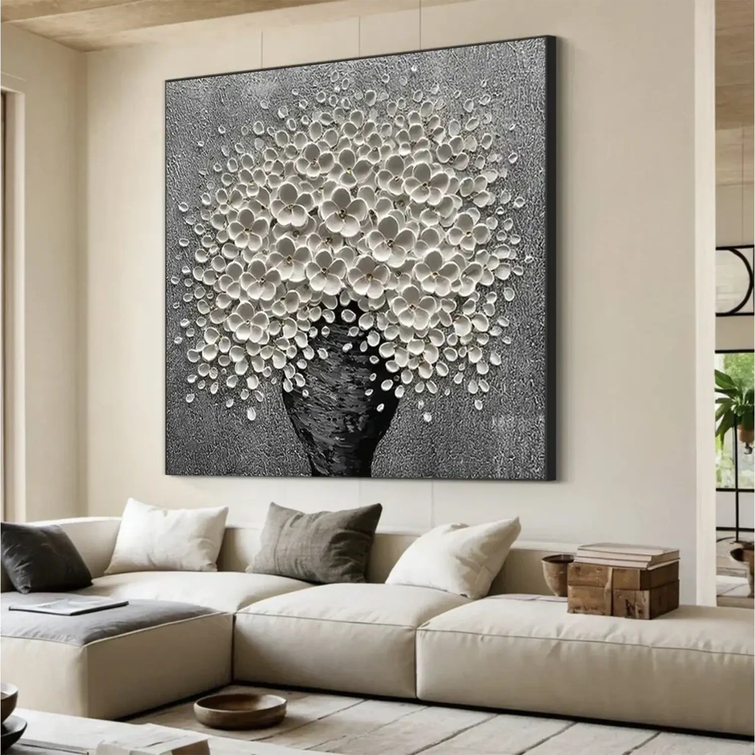 Flower Textured Painting Canvas