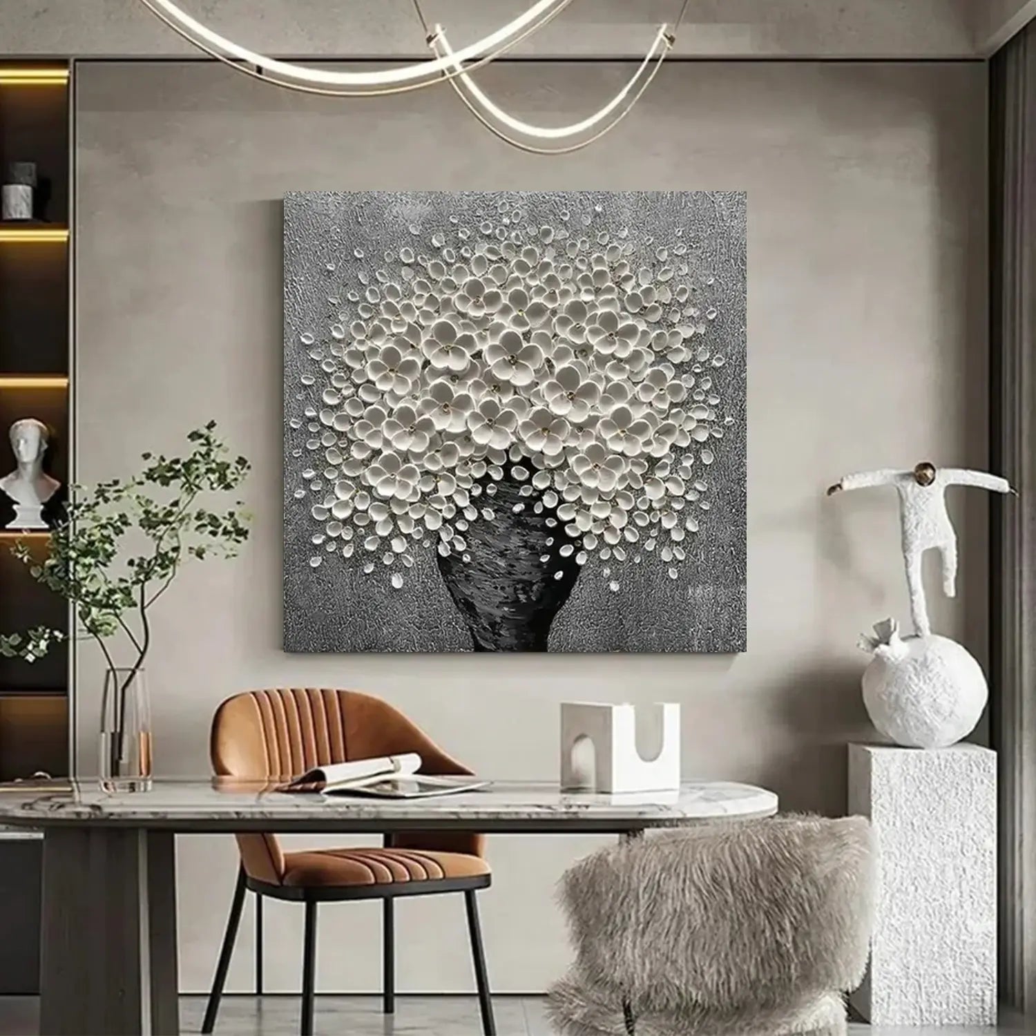 Flower Textured Painting Canvas