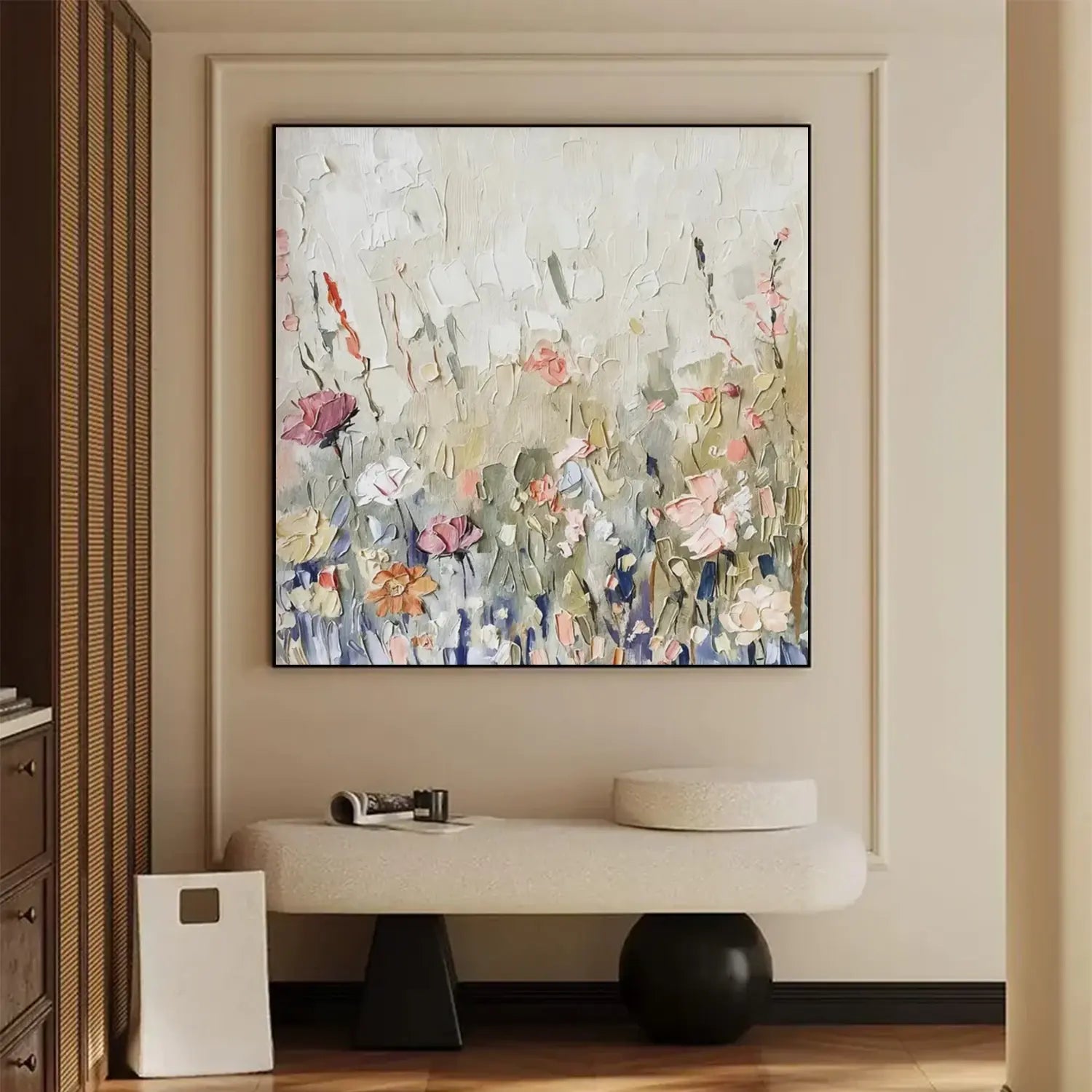 Colorful Flower Abstract Textured Wall Art