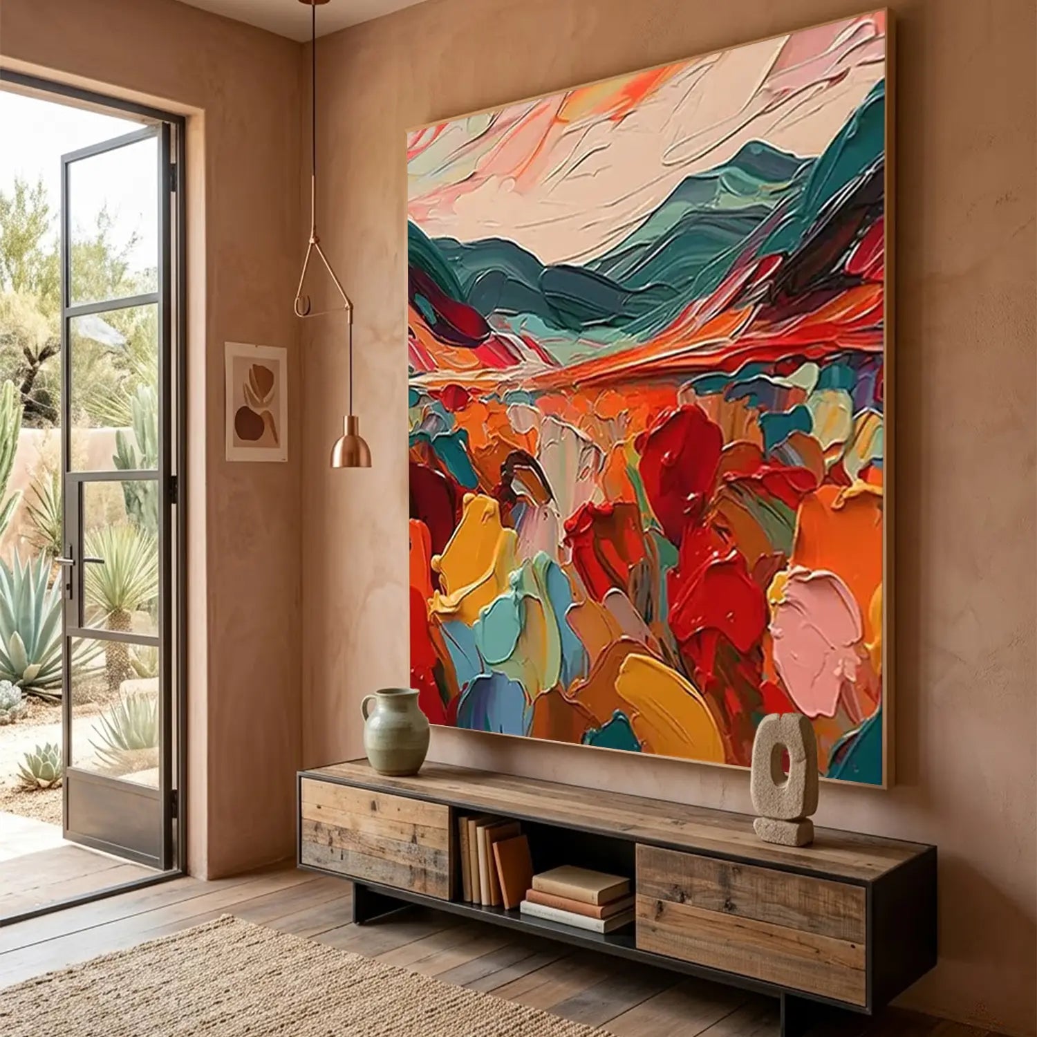 Colorful Abstract Textured Painting Canvas