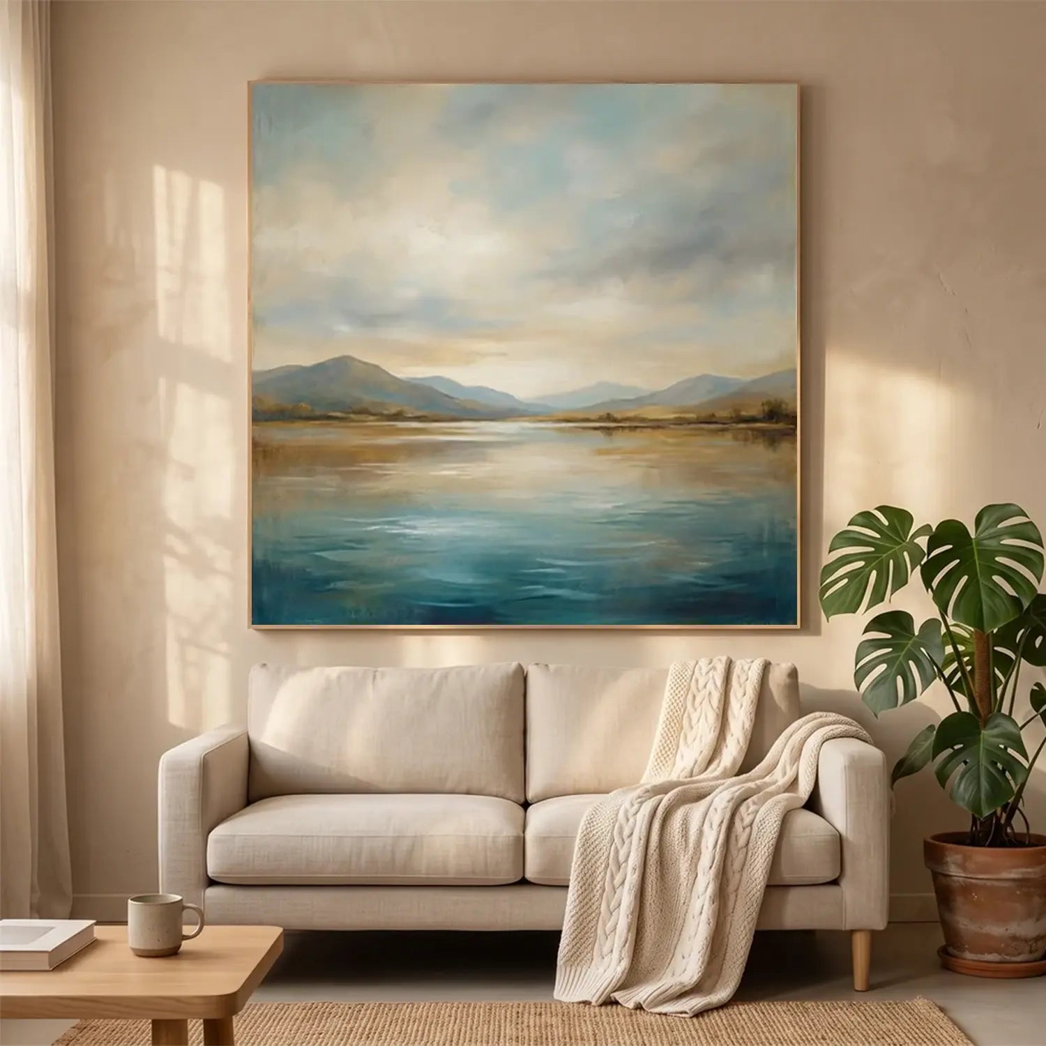 Ocean And Sky Abstract Wall Art #OS051