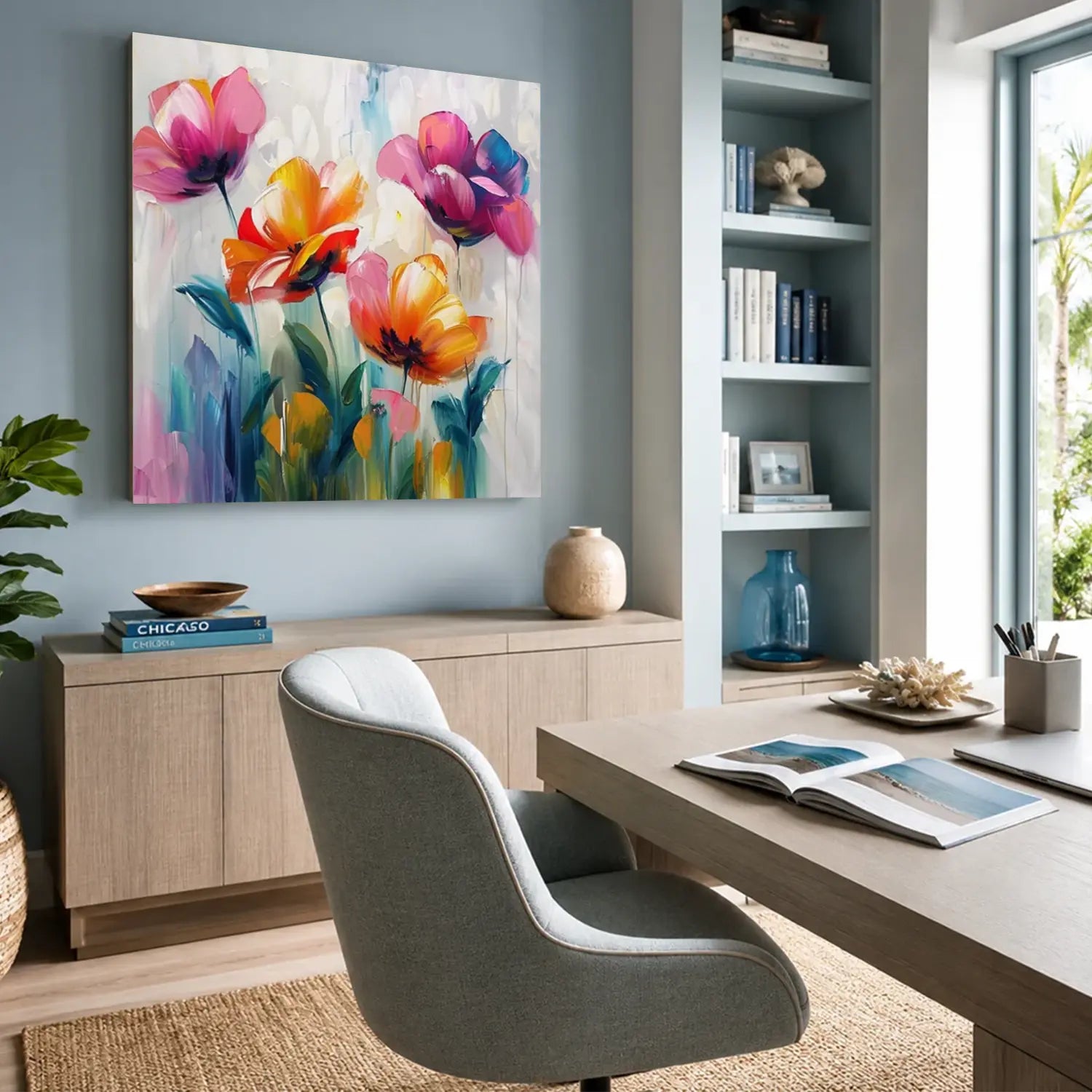 Colorful Flower Abstract Wall Art #FT046
