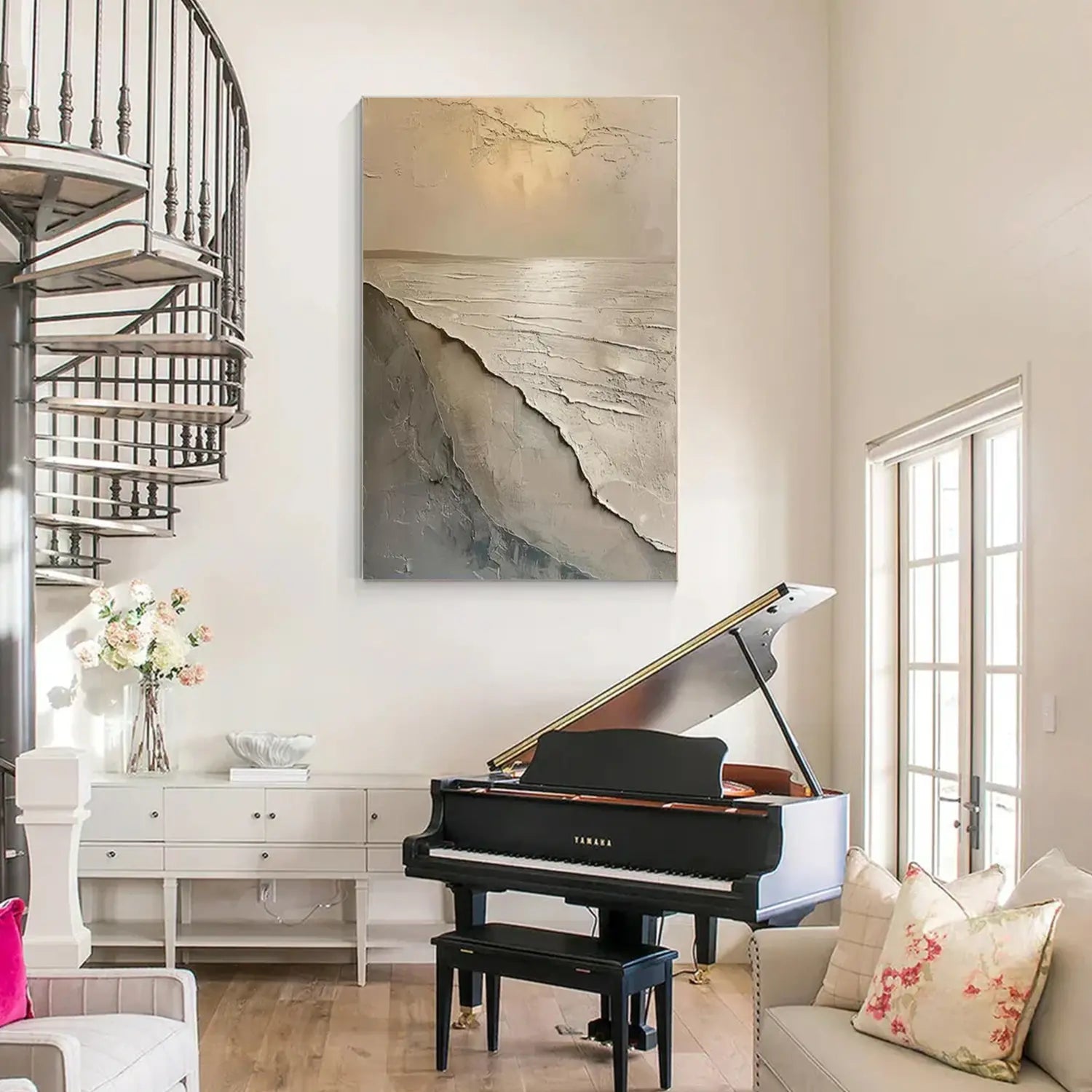 Ocean And Sky Abstract Textured Wall Art