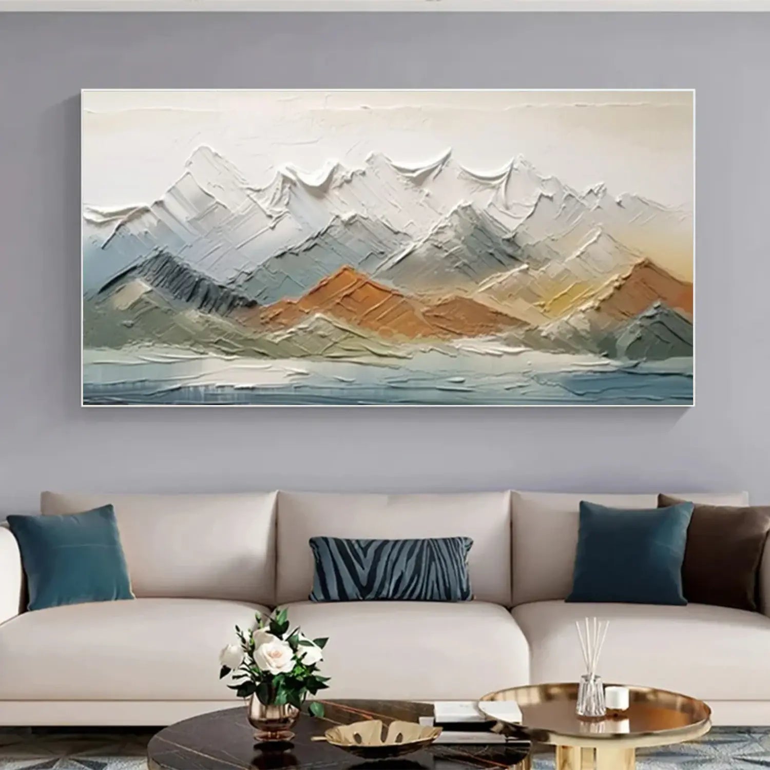 Abstract Mountain Textured Canvas Art