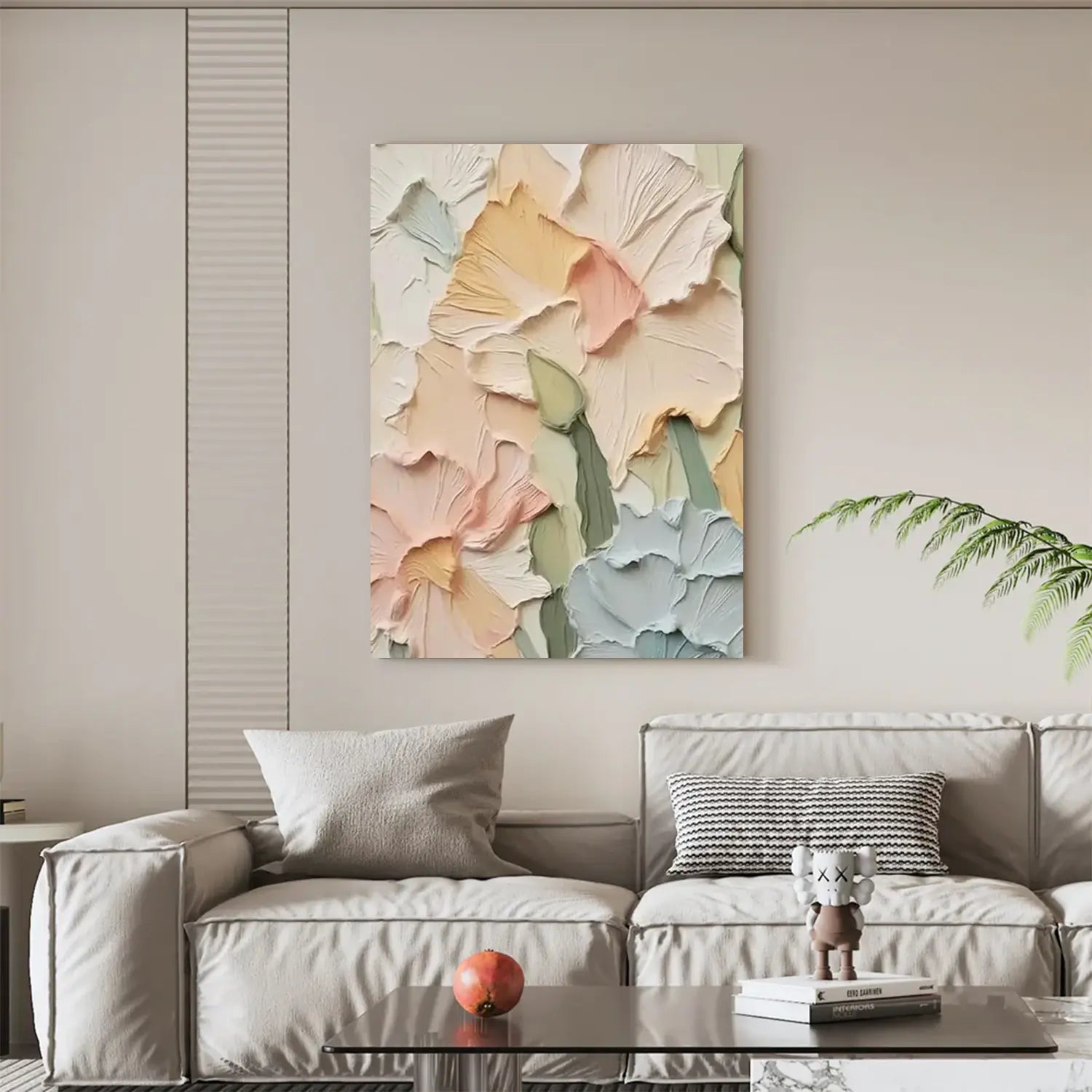 Colorful Flower Textured Painting Canvas