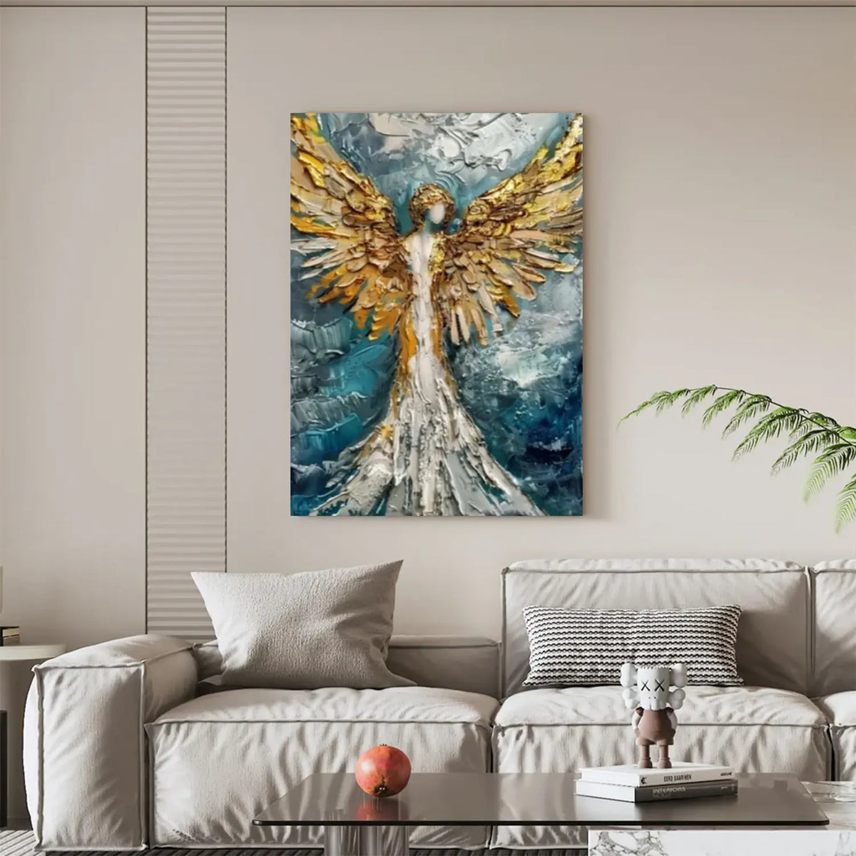 Abstract Angel Portrait Textured Canvas Art #LA003
