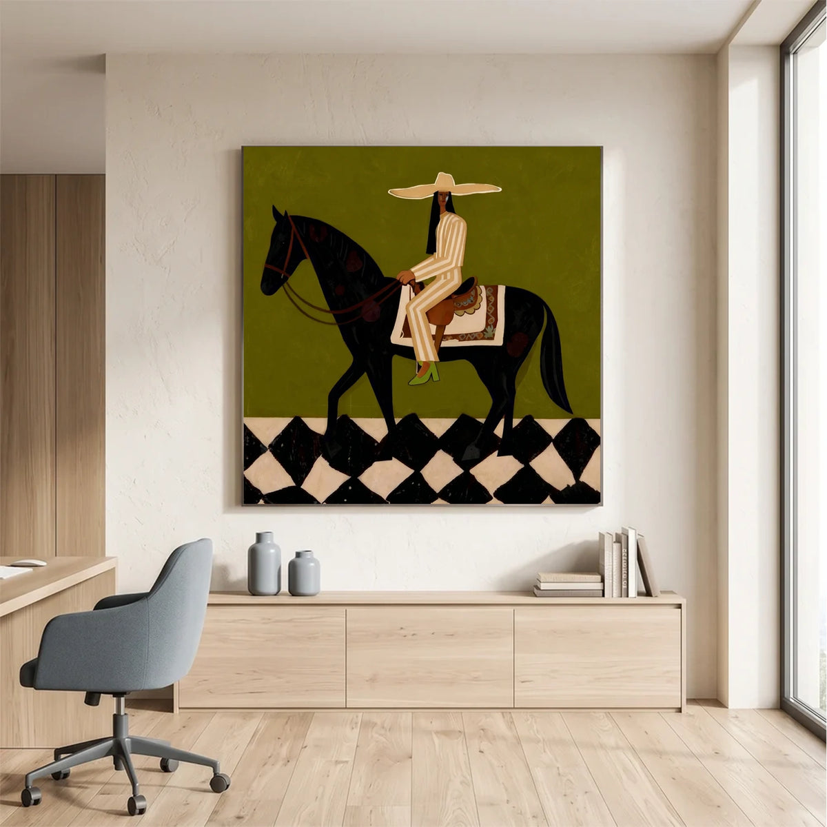Vintage Americana Art Thinking Figure #VA112