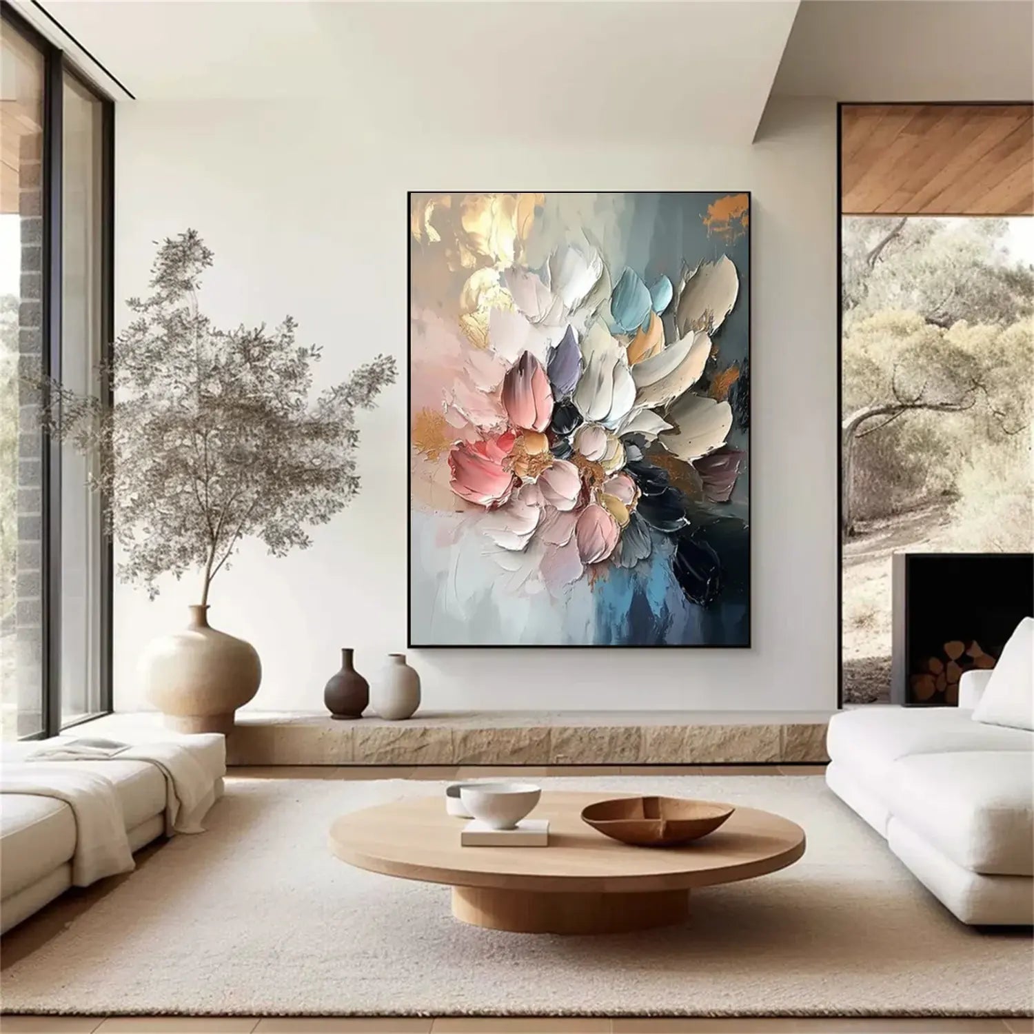 Flower Abstract Textured Wall Art #FT053