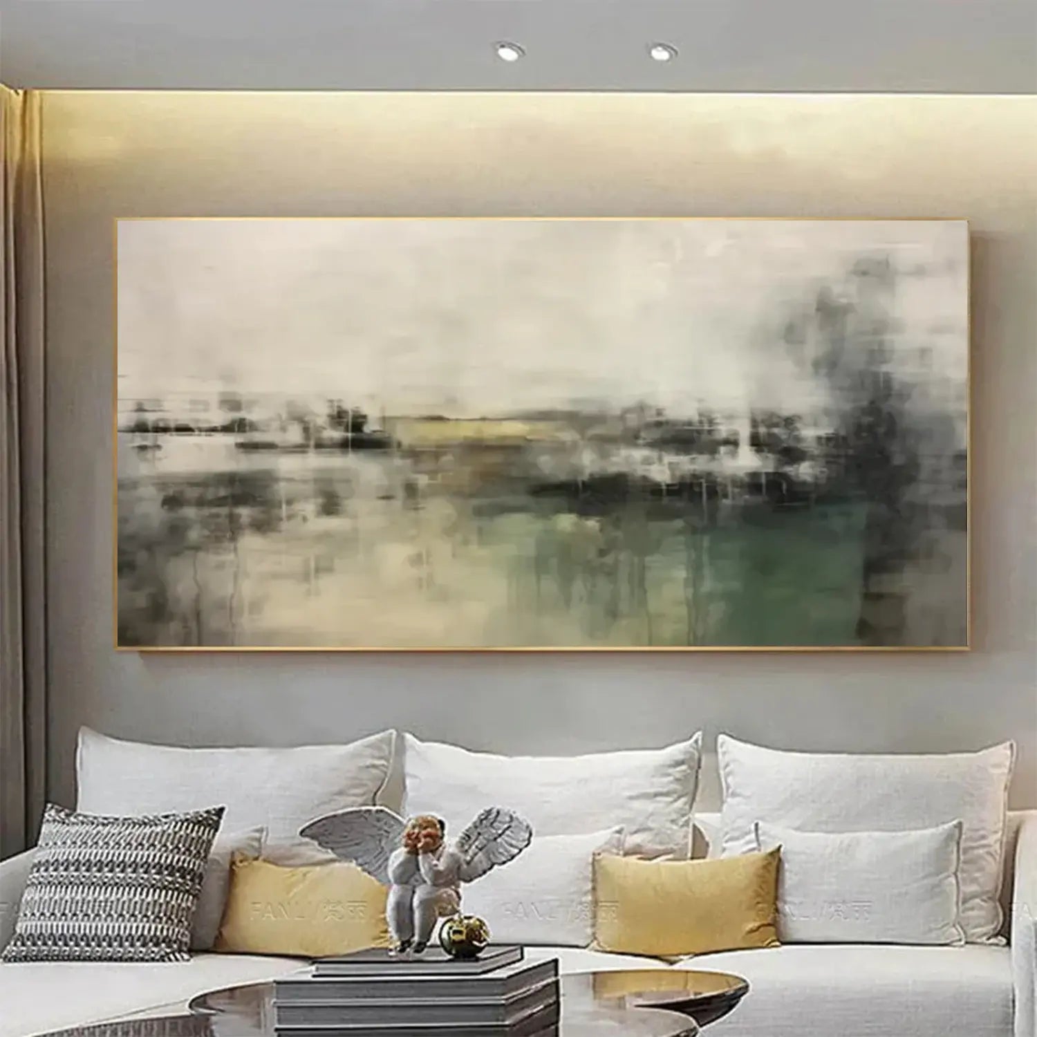 Green Abstract Canvas Wall art