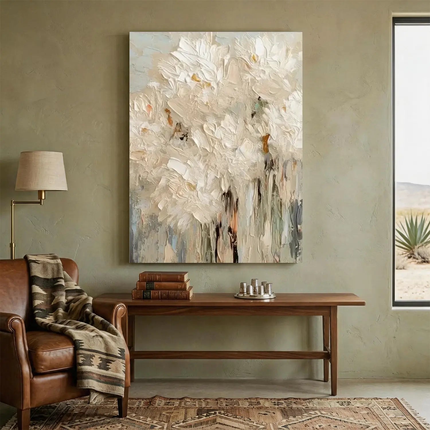Flower And Tree Abstract Texture Canvas Art