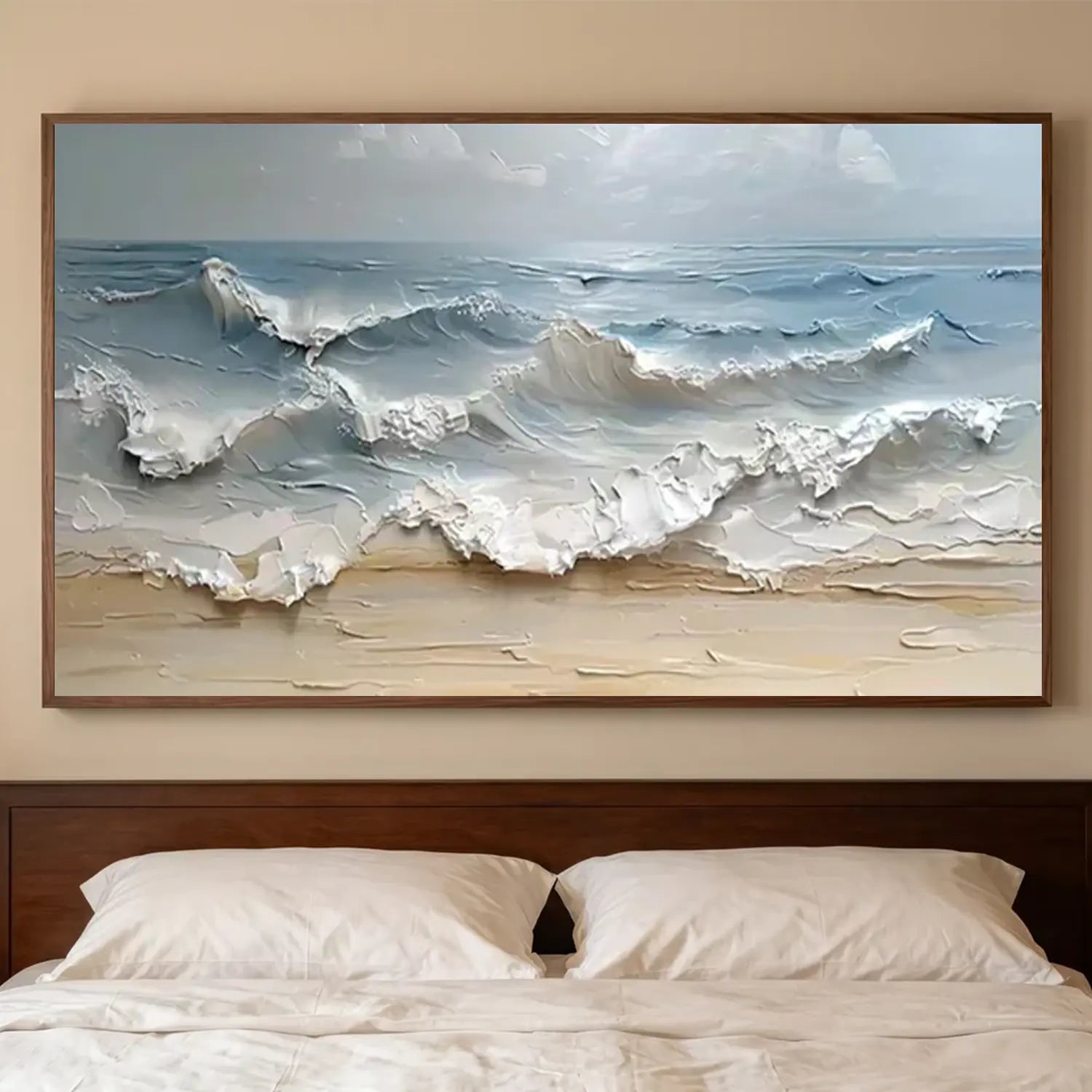 Abstract Ocean And Sky Textured Canvas Art