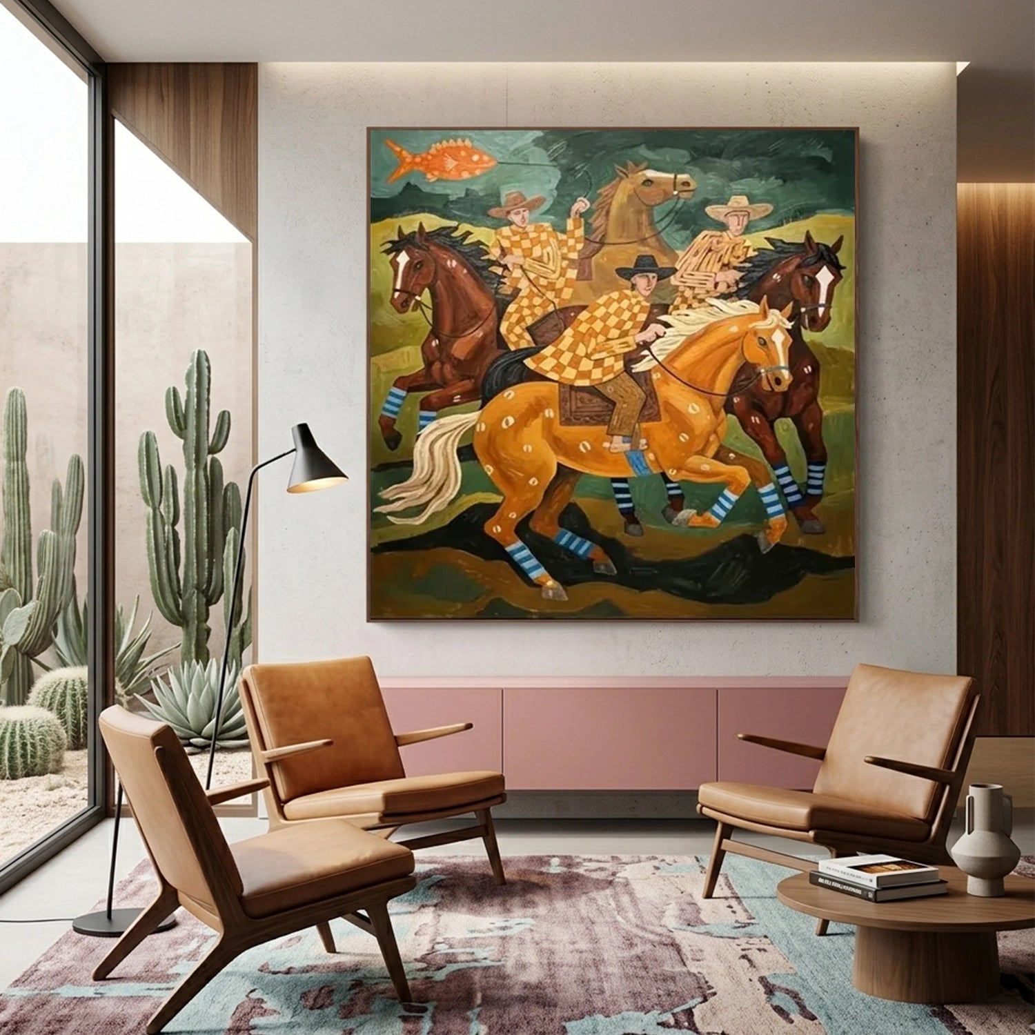 Vintage Americana Art | Checkerboard Riders