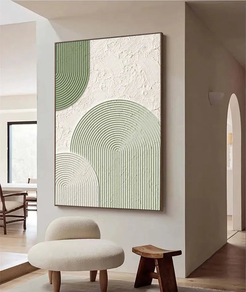 Green Minimalist Textured Painting Canvas #MT090
