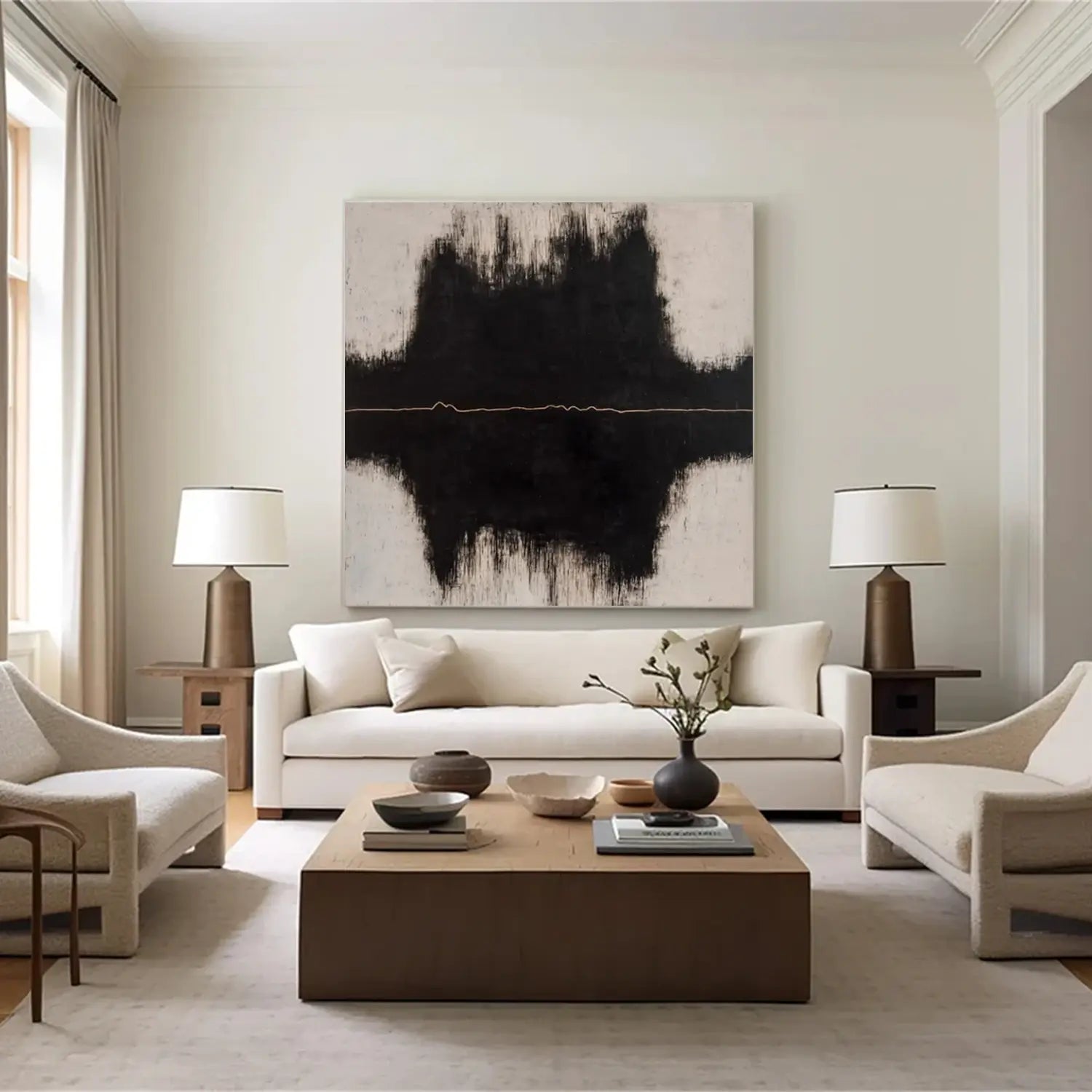Black Minimalist Canvas Art #MM012
