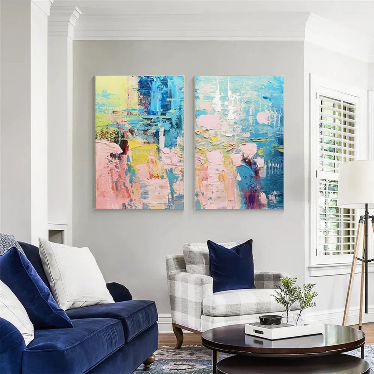 Colorful Abstract Wall Art Set of2 #AW183