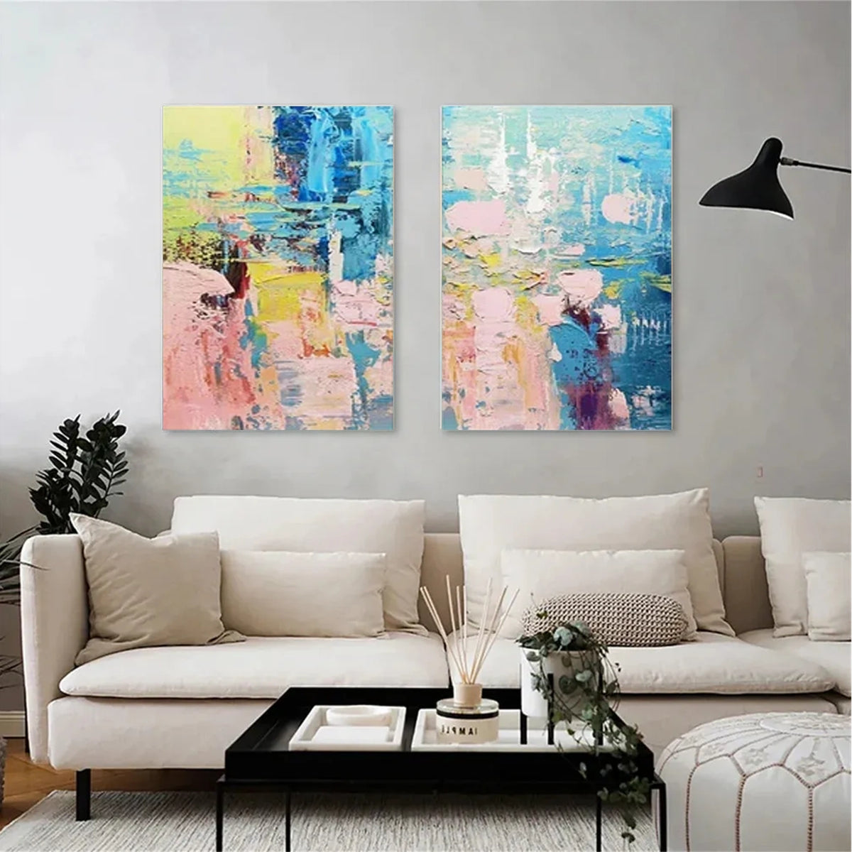 Colorful Abstract Wall Art Set of2 #AW183