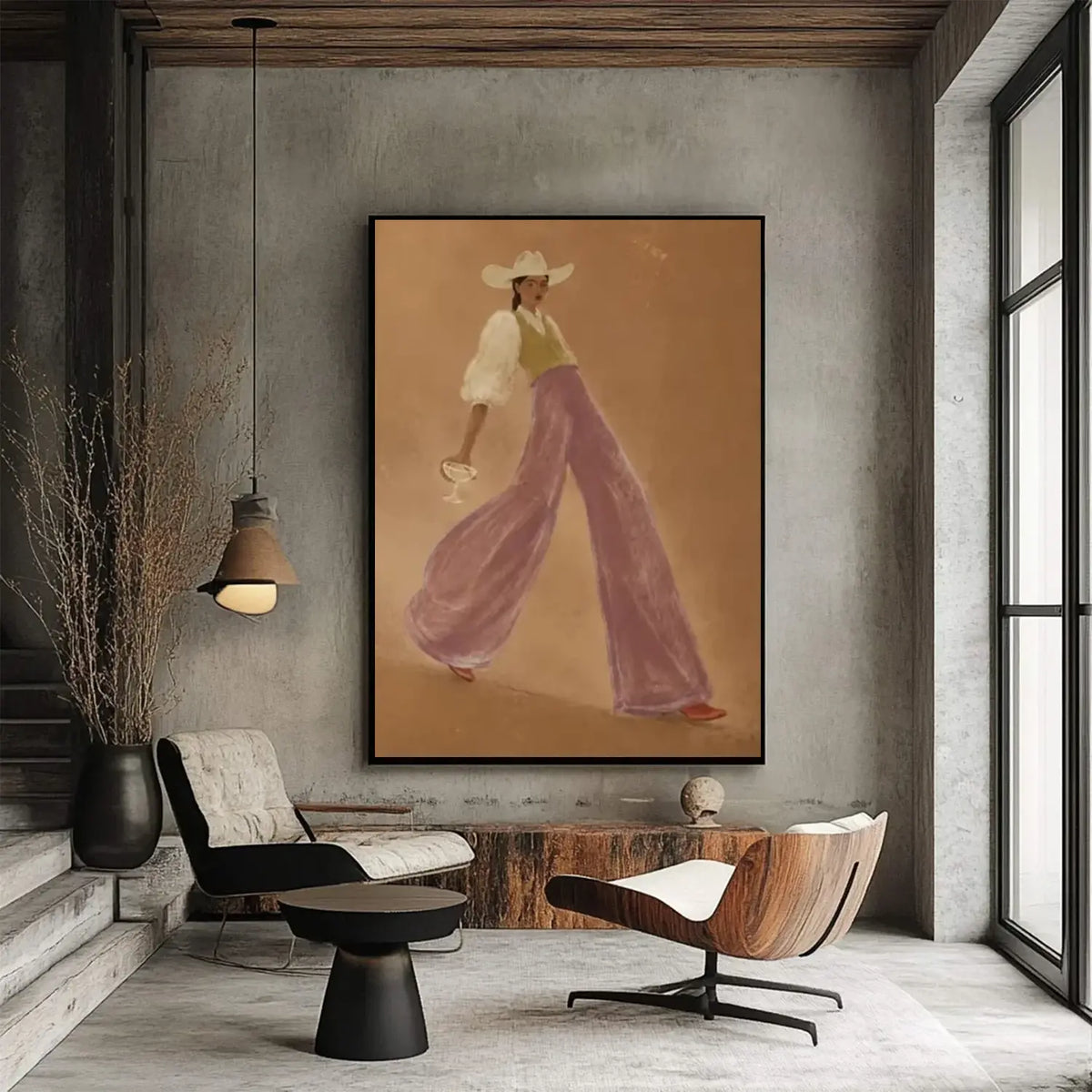 Vintage Americana Art Western Cowboy #VA092