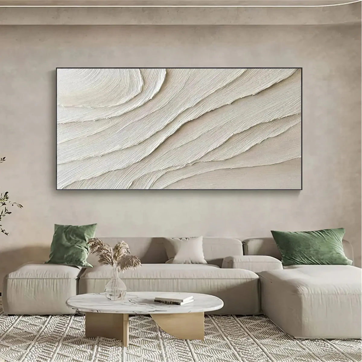 White Minimalist Textured Canvas #MW014