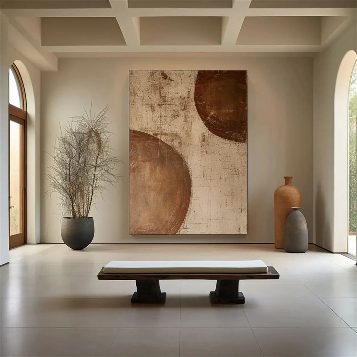 Brown and Beige Wabi Sabi Canvas Art #WS075
