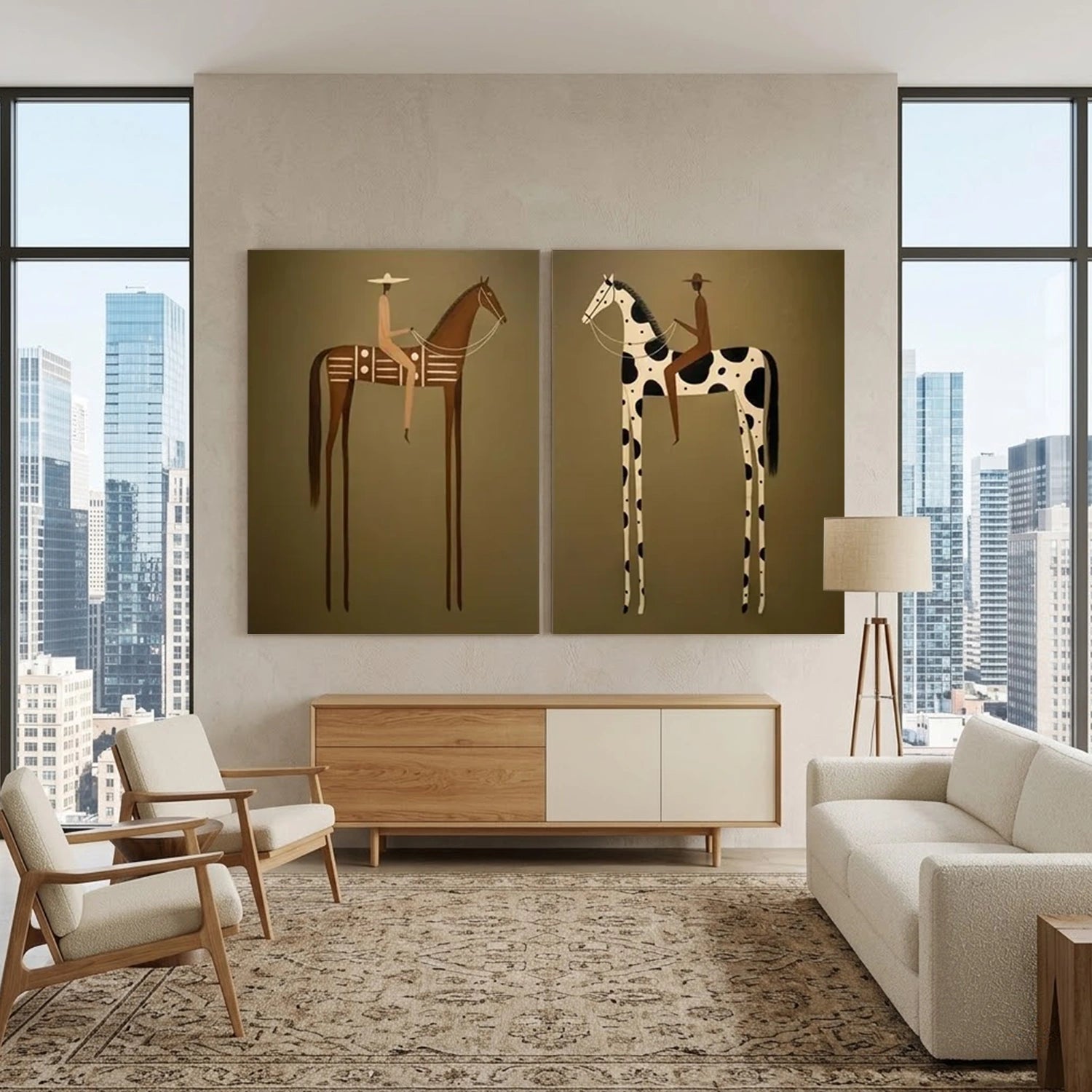 Vintage Americana Art | Long-Legged Duality