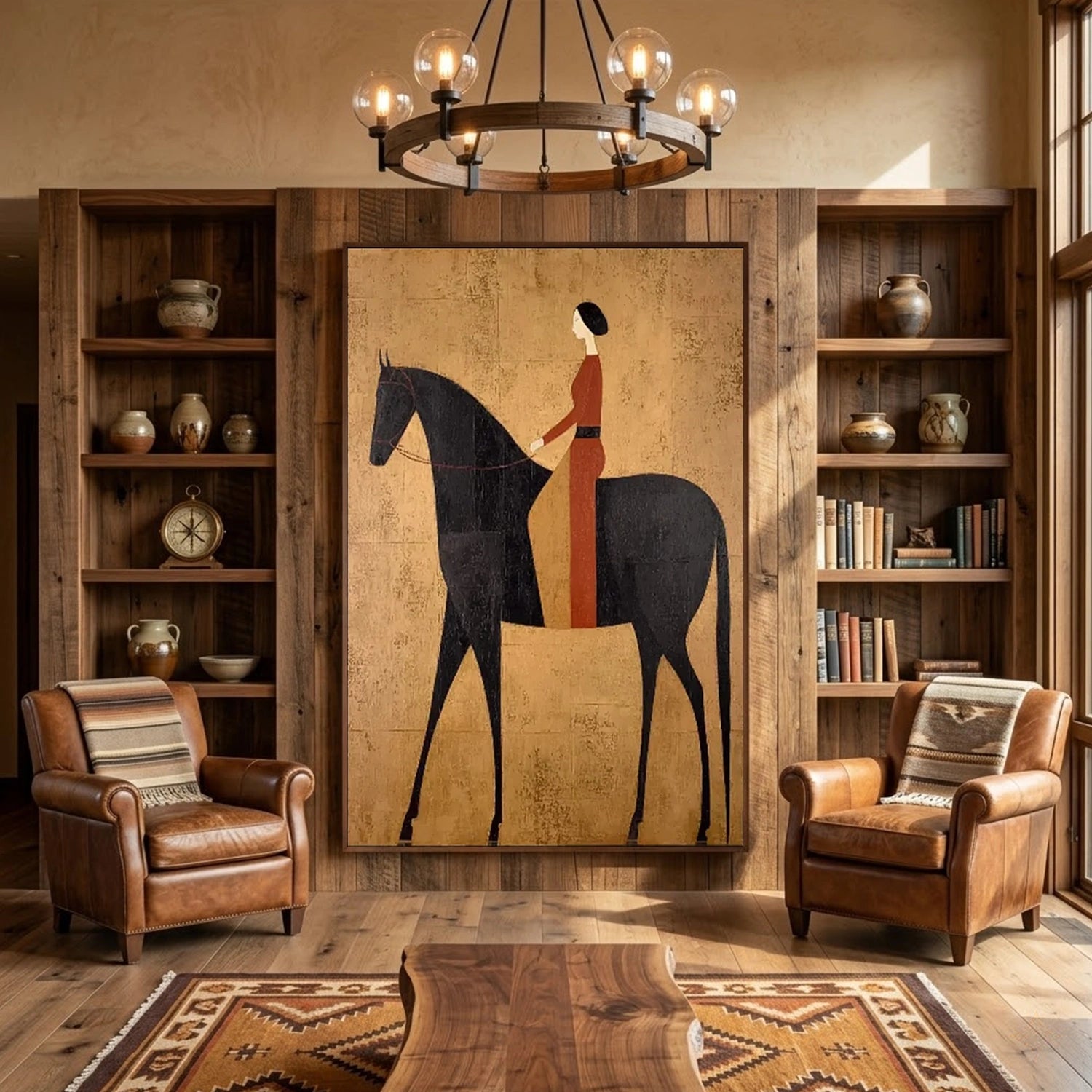 Vintage Americana Art | Crimson Elegance