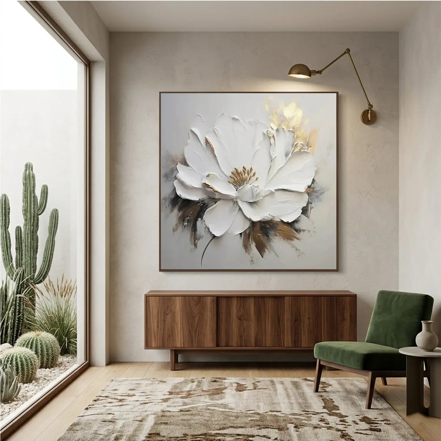 Flower Textured Painting Canvas