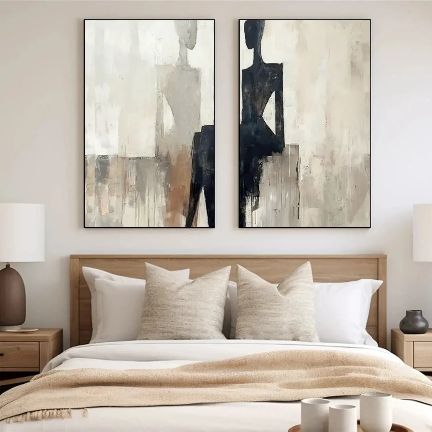 Contemporary Abstract Minimalist Set of 2 Wall Art