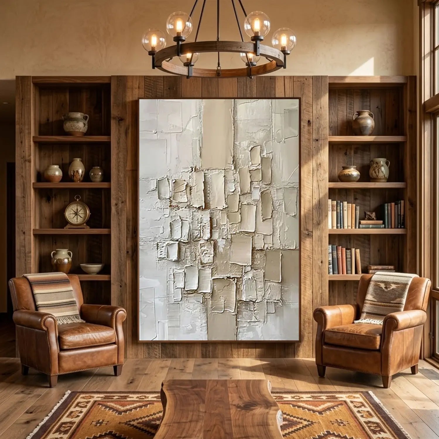 Beige Abstract Textured Wall Art