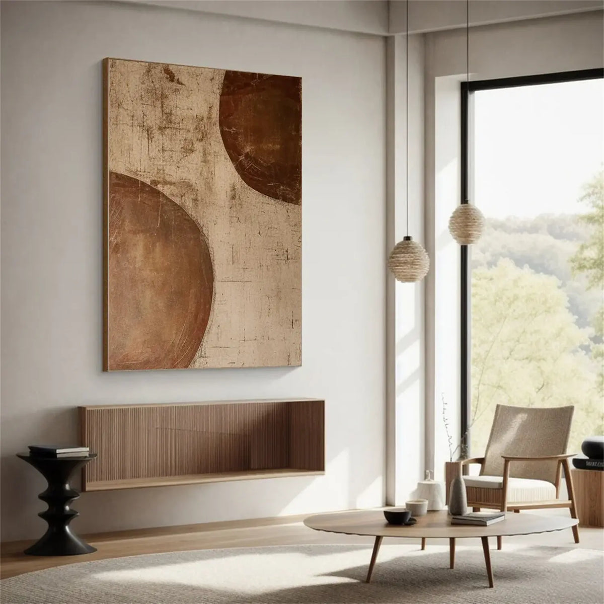 Brown and Beige Wabi Sabi Canvas Art #WS075