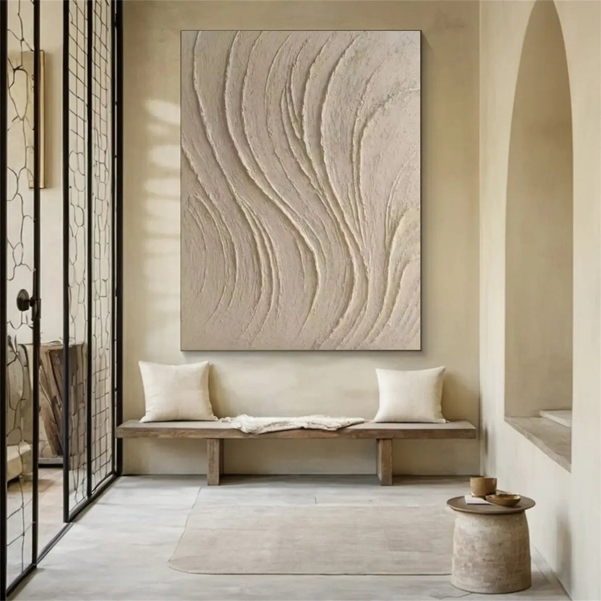 White Minimalist Textured Canvas Art #MW013