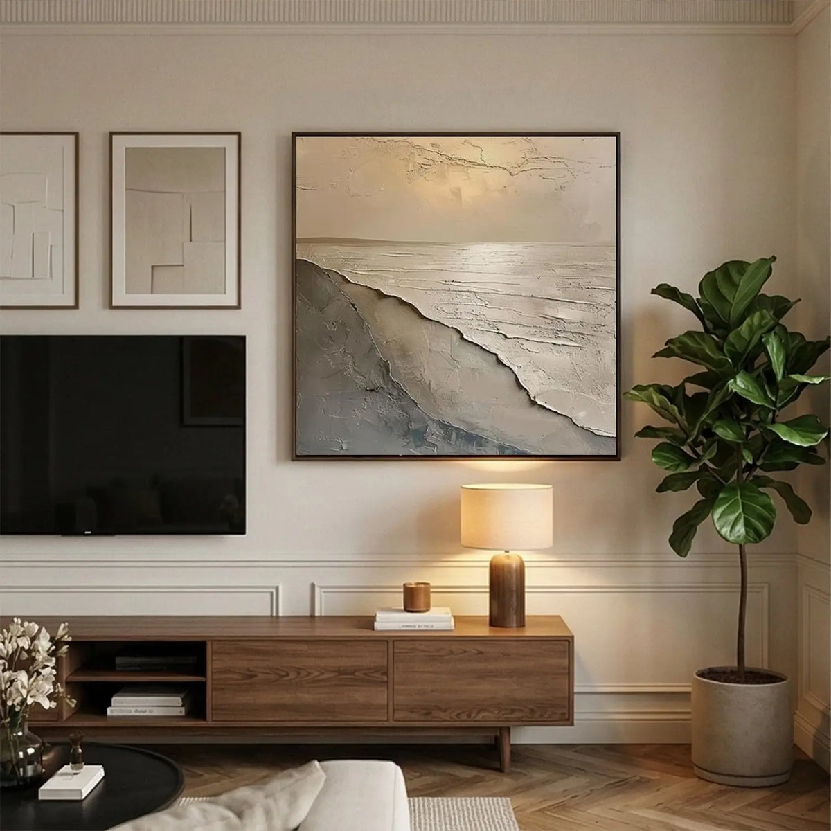Ocean And Sky Abstract Textured Wall Art #OS084
