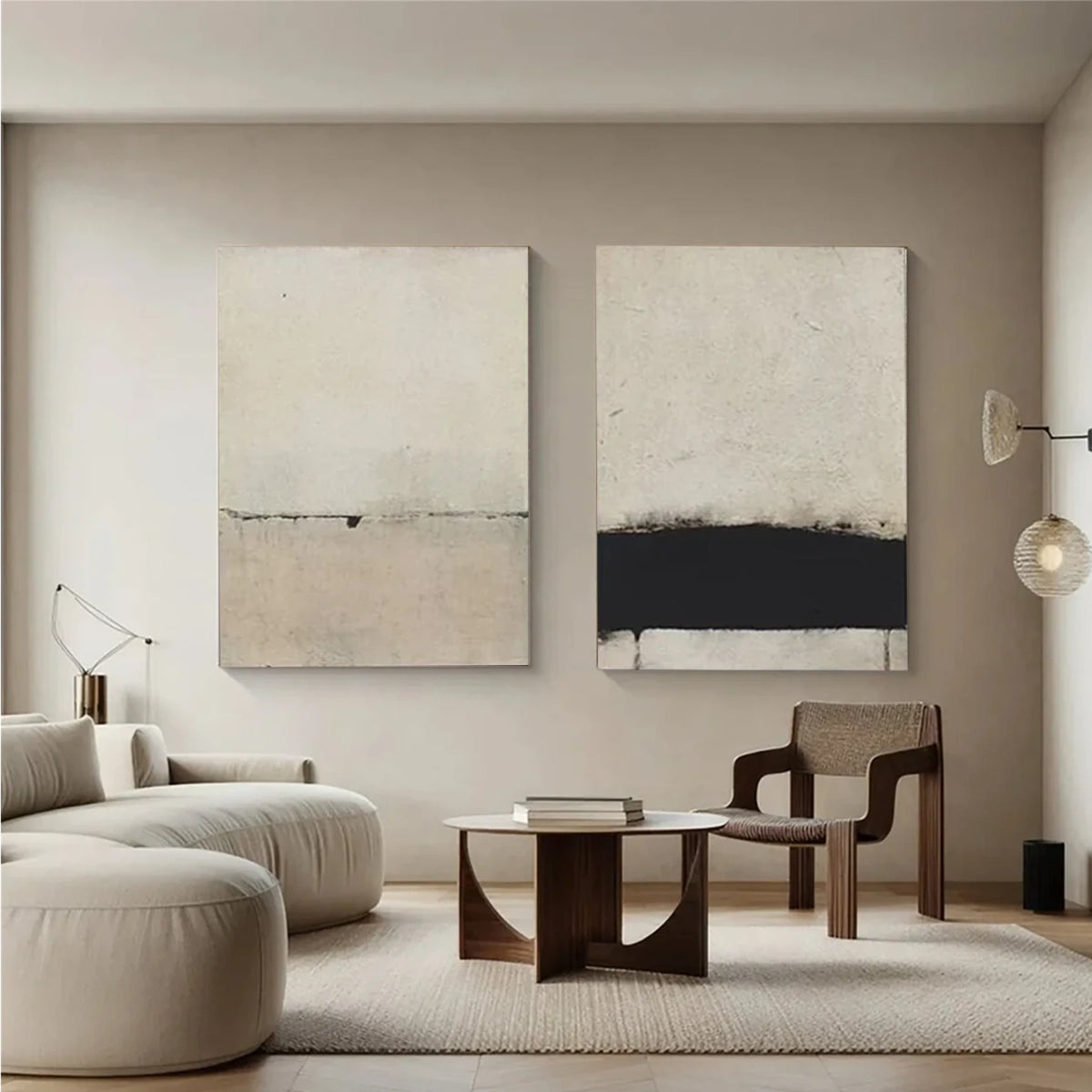 Beige Wabi Sabi Canvas Art Set of 2 #WS072