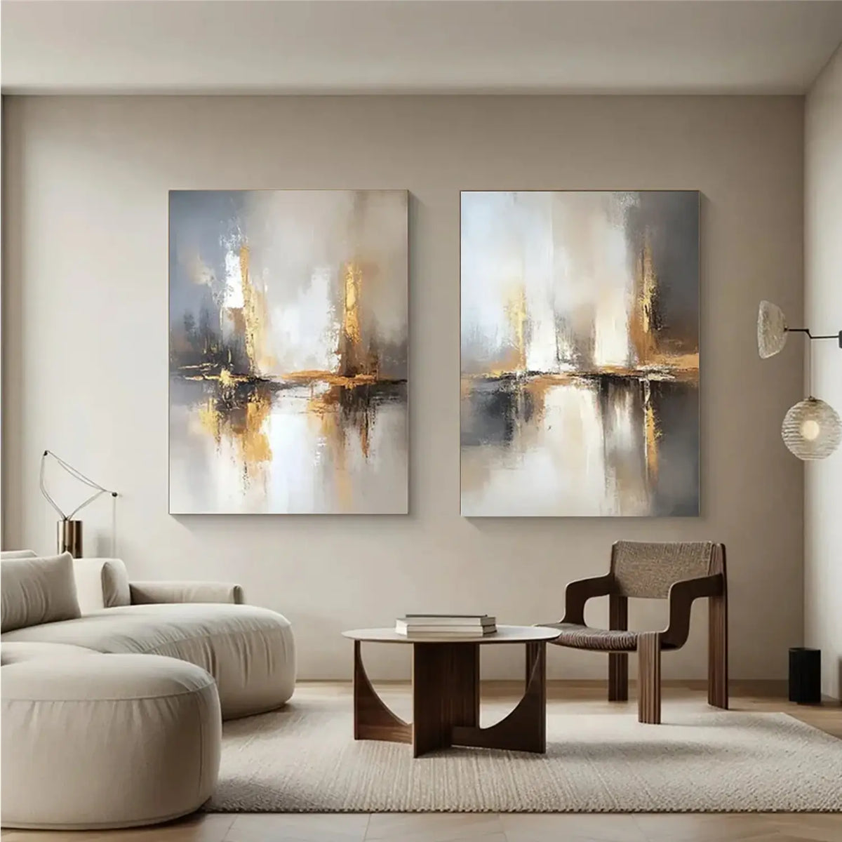 Abstract Painting Canvas Set of 2 #AW012