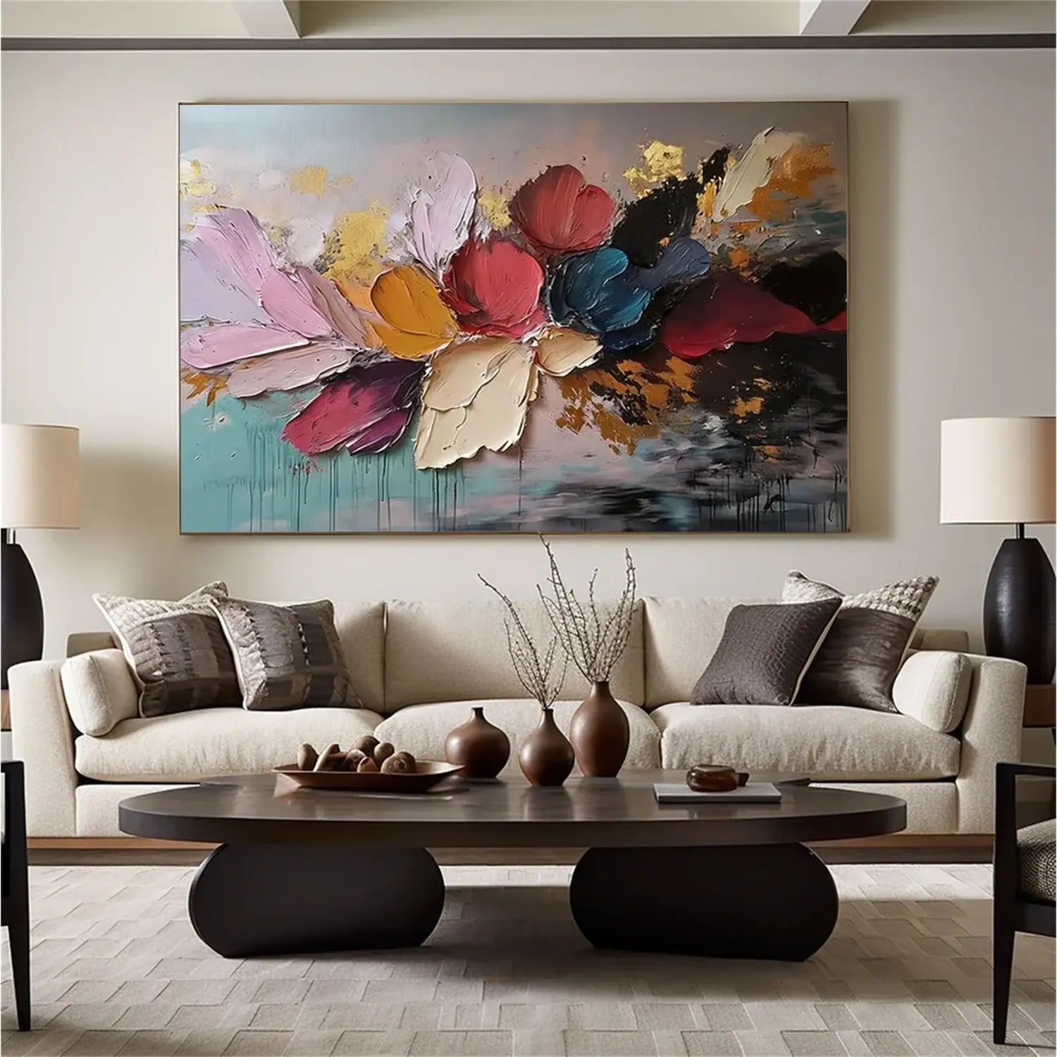 Flower Abstract Textured Wall Art #FT054