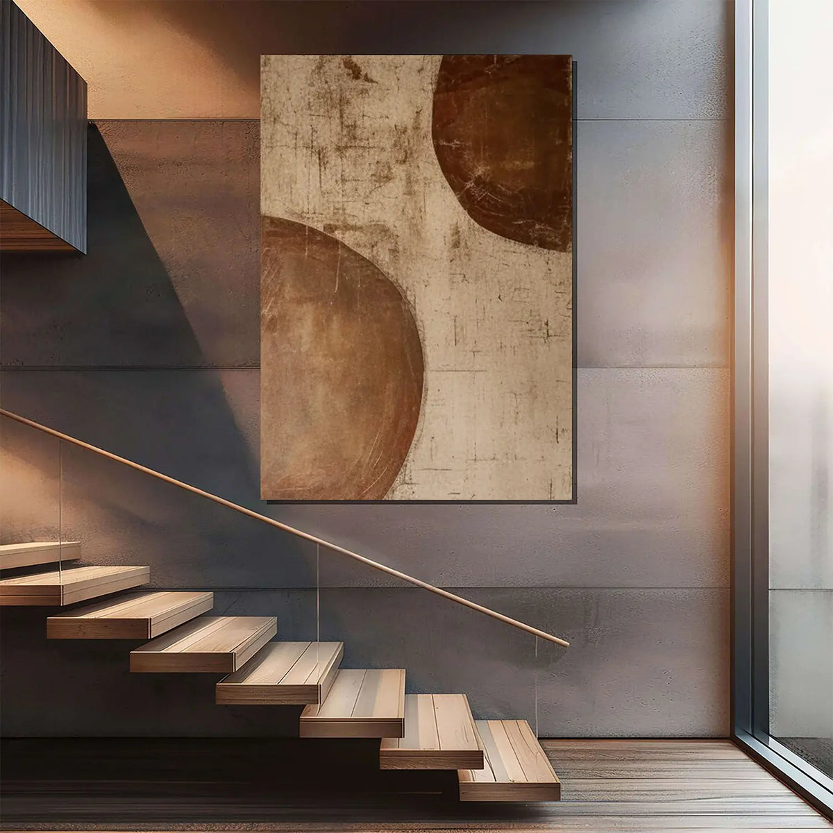 Brown and Beige Wabi Sabi Canvas Art #WS075