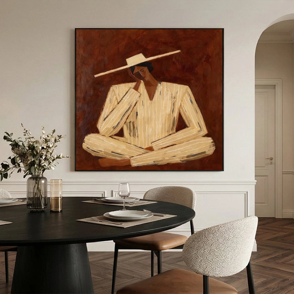 Vintage Americana Art Thinking Figure #VA110