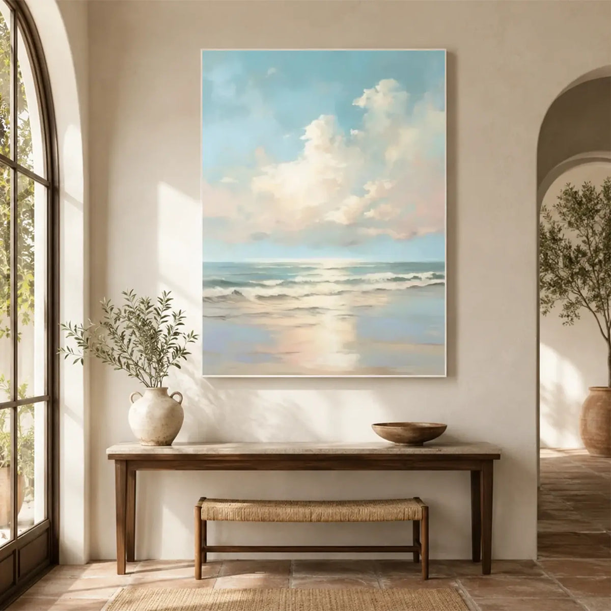Abstract Ocean And Sky Canvas Art #OS079