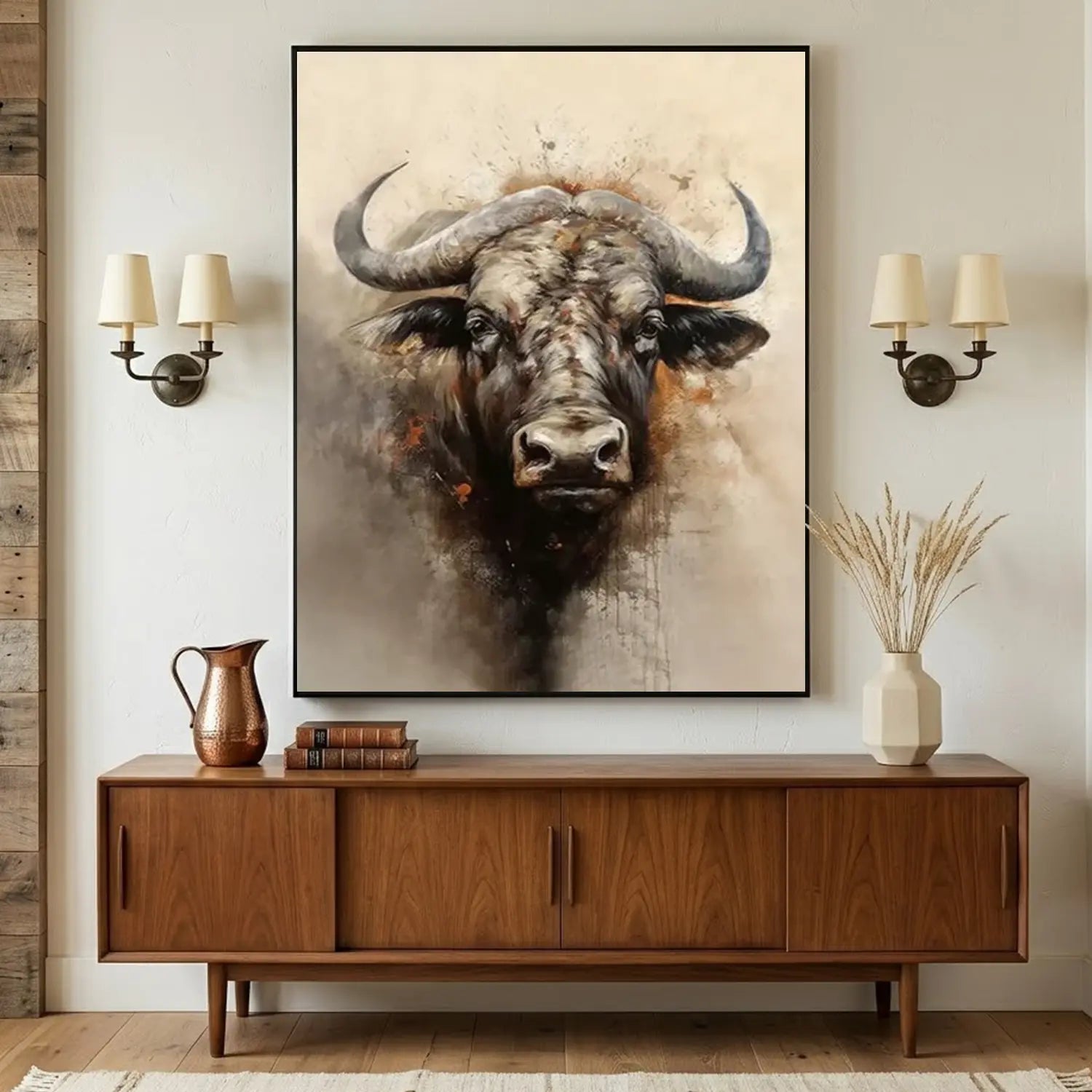 Abstract Animal Buffalo Wall Art