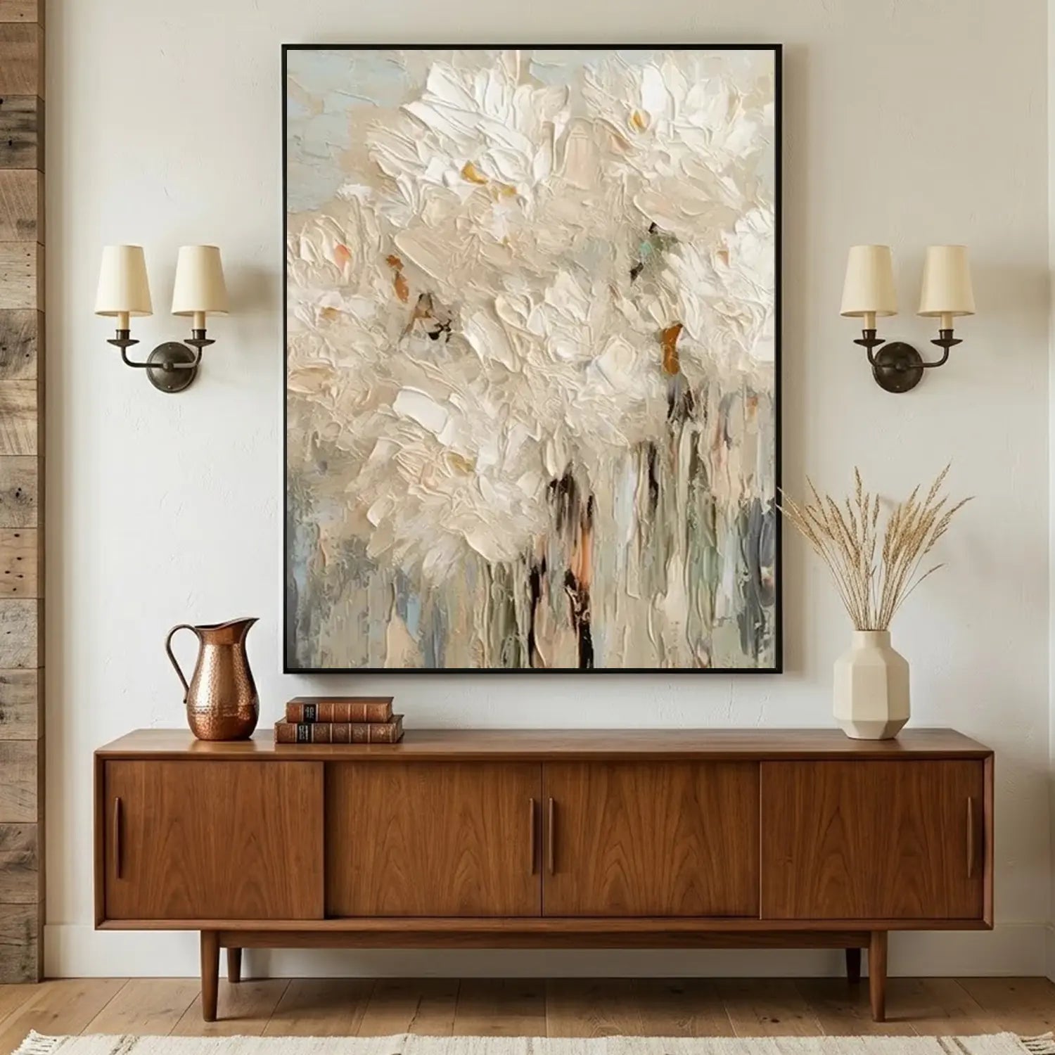 Flower And Tree Abstract Texture Canvas Art