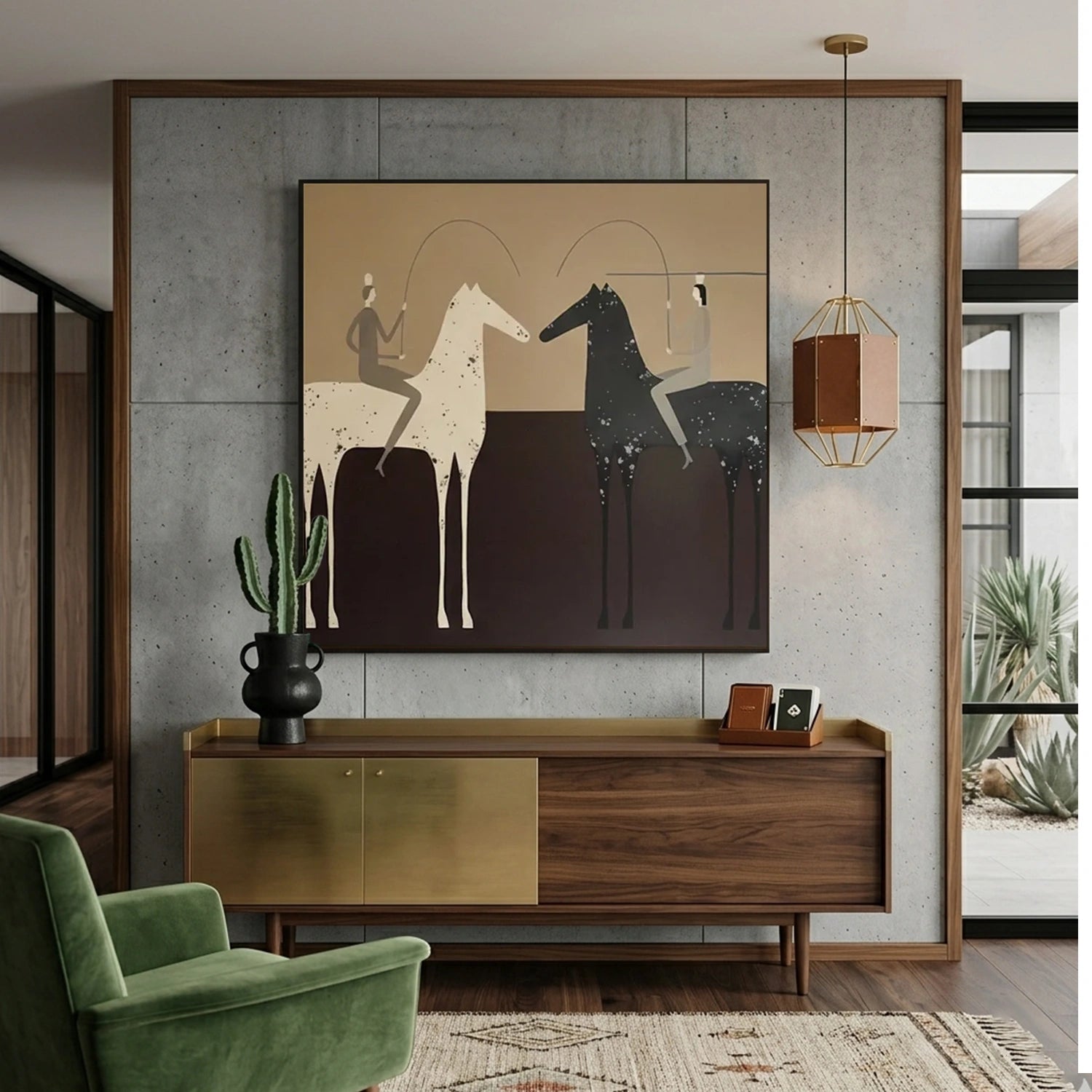 Vintage Americana Art | Rustic Duel